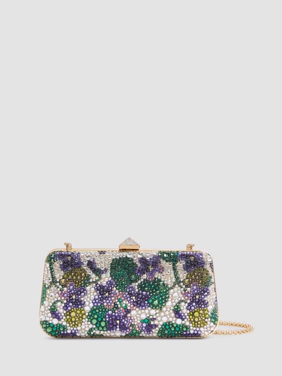VALENTINO GARAVANI ビーズバッグ 2点セット 花柄 Valentino Garavani Carry Secrets Minaudiere Clutch with Rhinestone