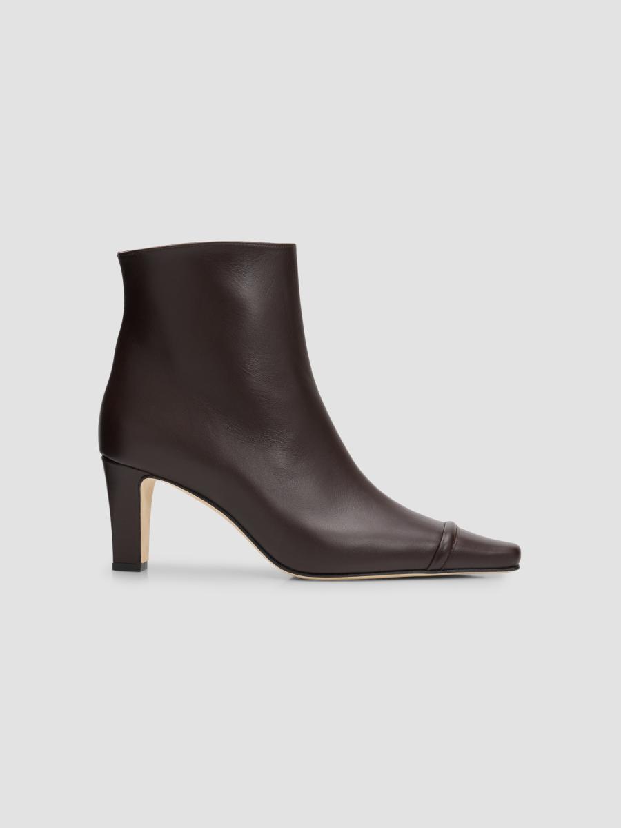 Manolo Blahnik Women's Vivecal Leather Ankle Boots In Dark Brown
