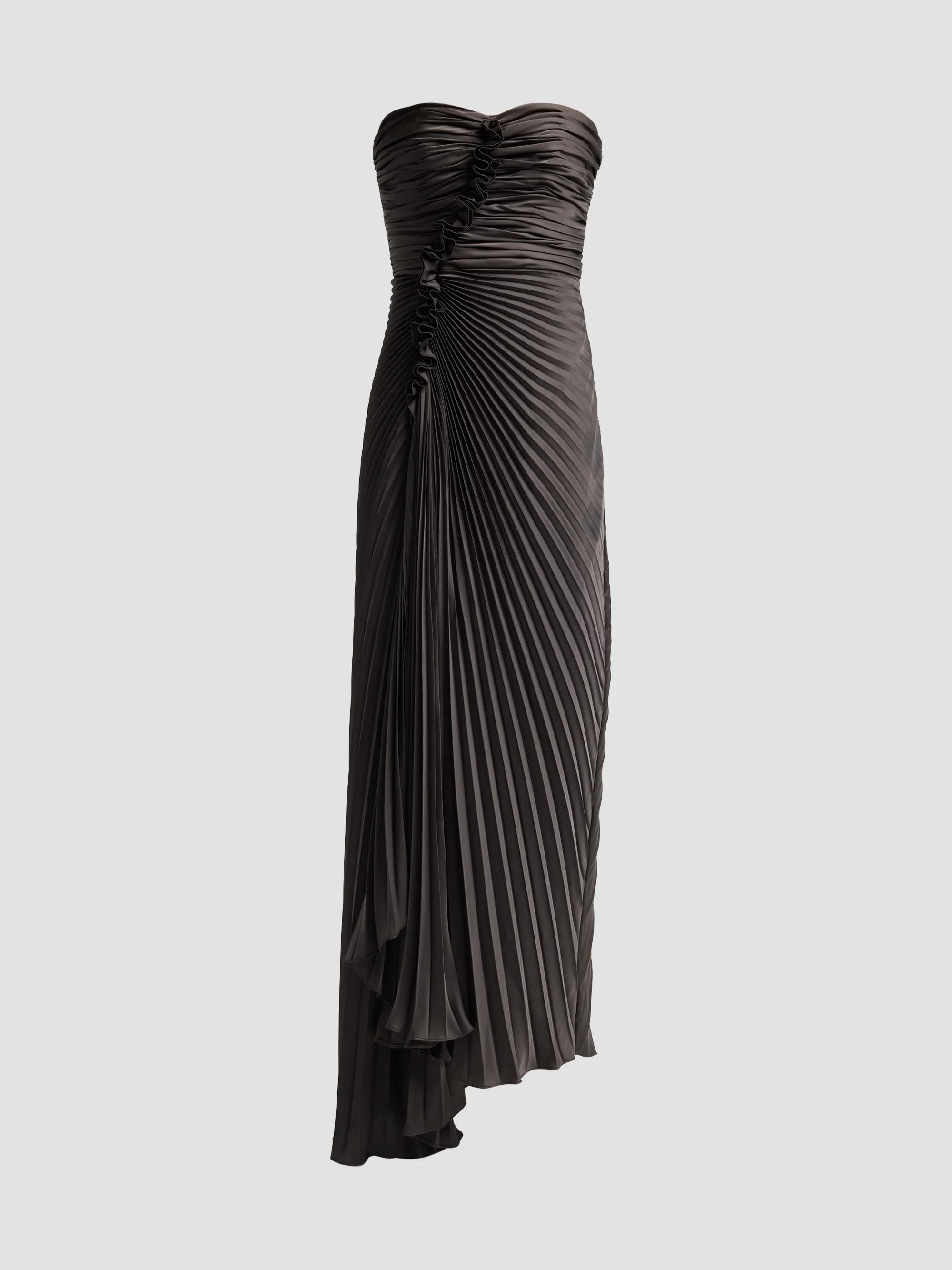 amur black pleated dress Alexandra Gown Willow Ash / 2 BIRTHDAY:3RD