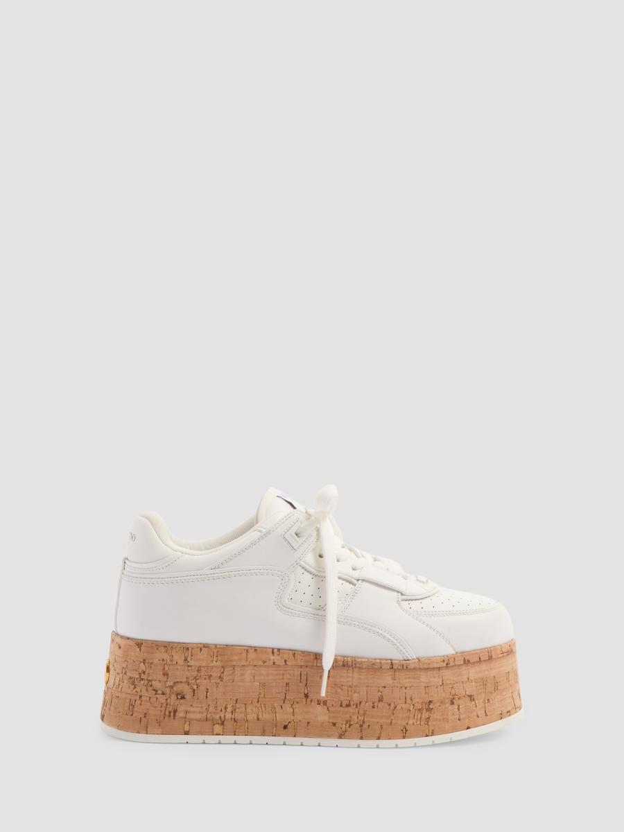 Valentino Garavani Freedots XL Calfskin and Cork Sneakers | Saks