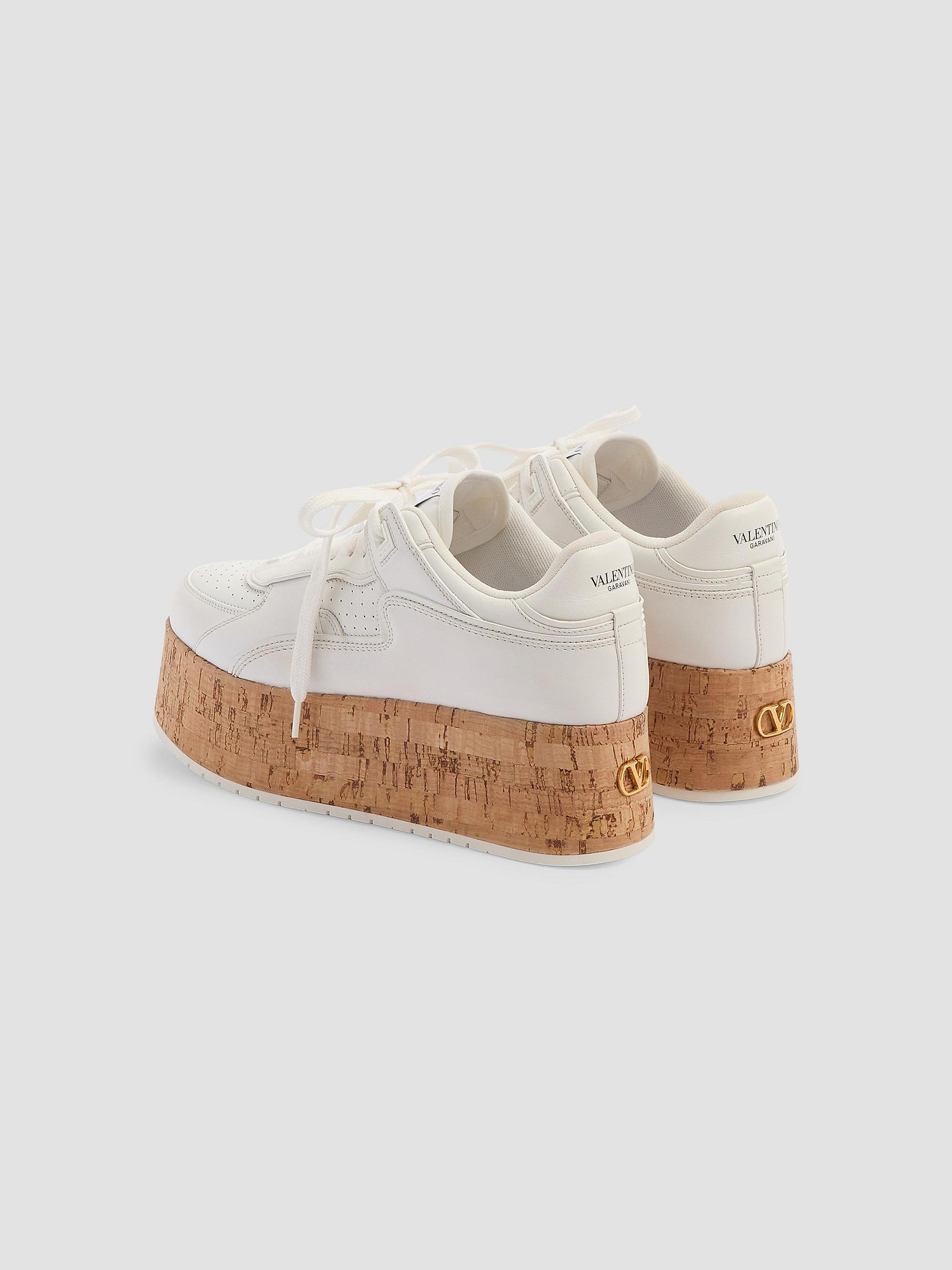 Valentino Garavani Freedots XL Calfskin and Cork Sneakers | Saks