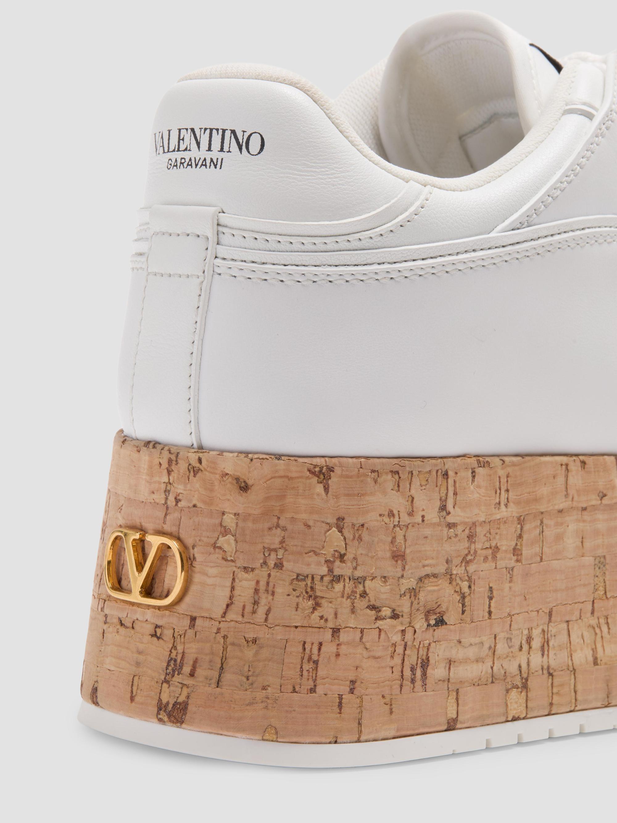 Valentino Garavani Freedots XL Calfskin and Cork Sneakers | Saks