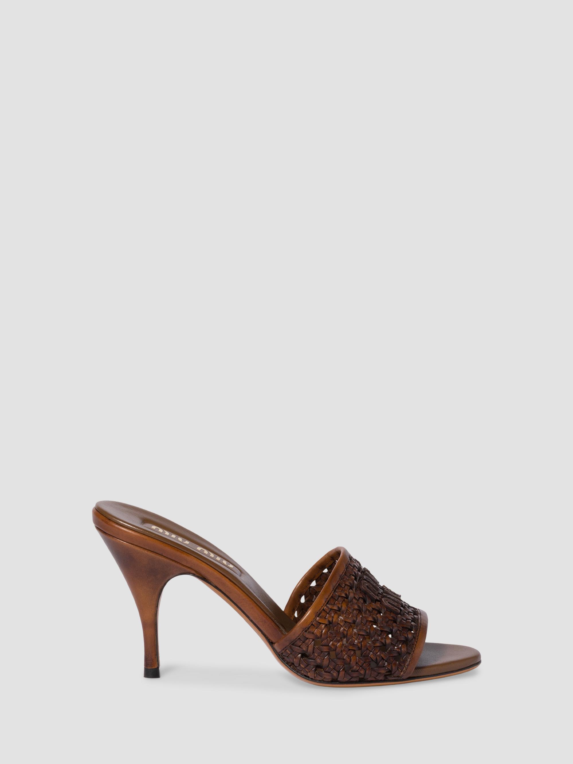 Miu Miu Woven Leather Sandals | Saks Fifth Avenue