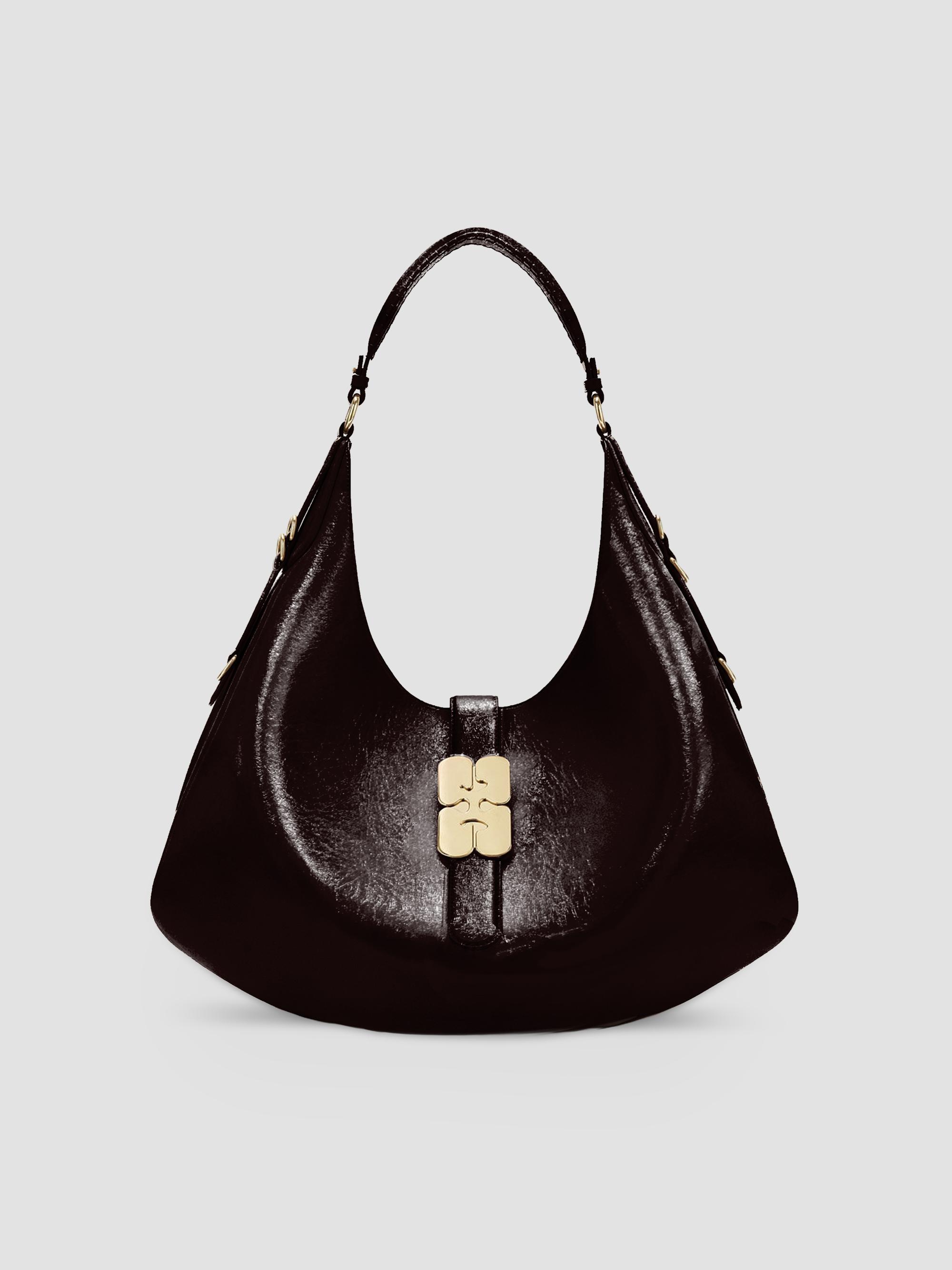 Ganni Women's Kat Large Logo Hobo Bag - Demitasse
