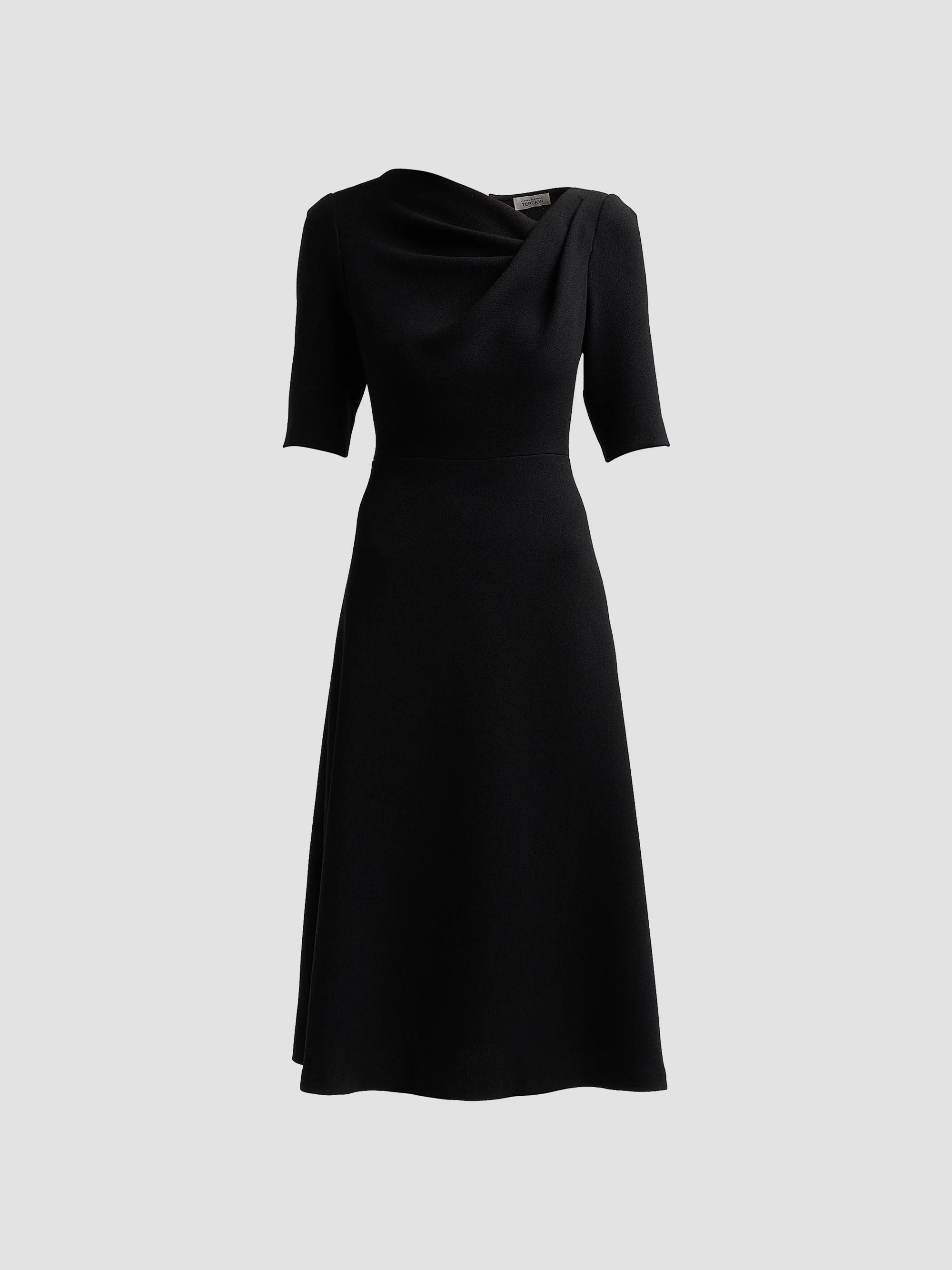 teri jon cocktail dresses by Rickie Freeman Crêpe Taffeta Bubble-Hem Dress Jacquard dress Size:32W X 32L 8/13/25 mc Calvin Klein Men's Slim-Fit Flattering on all