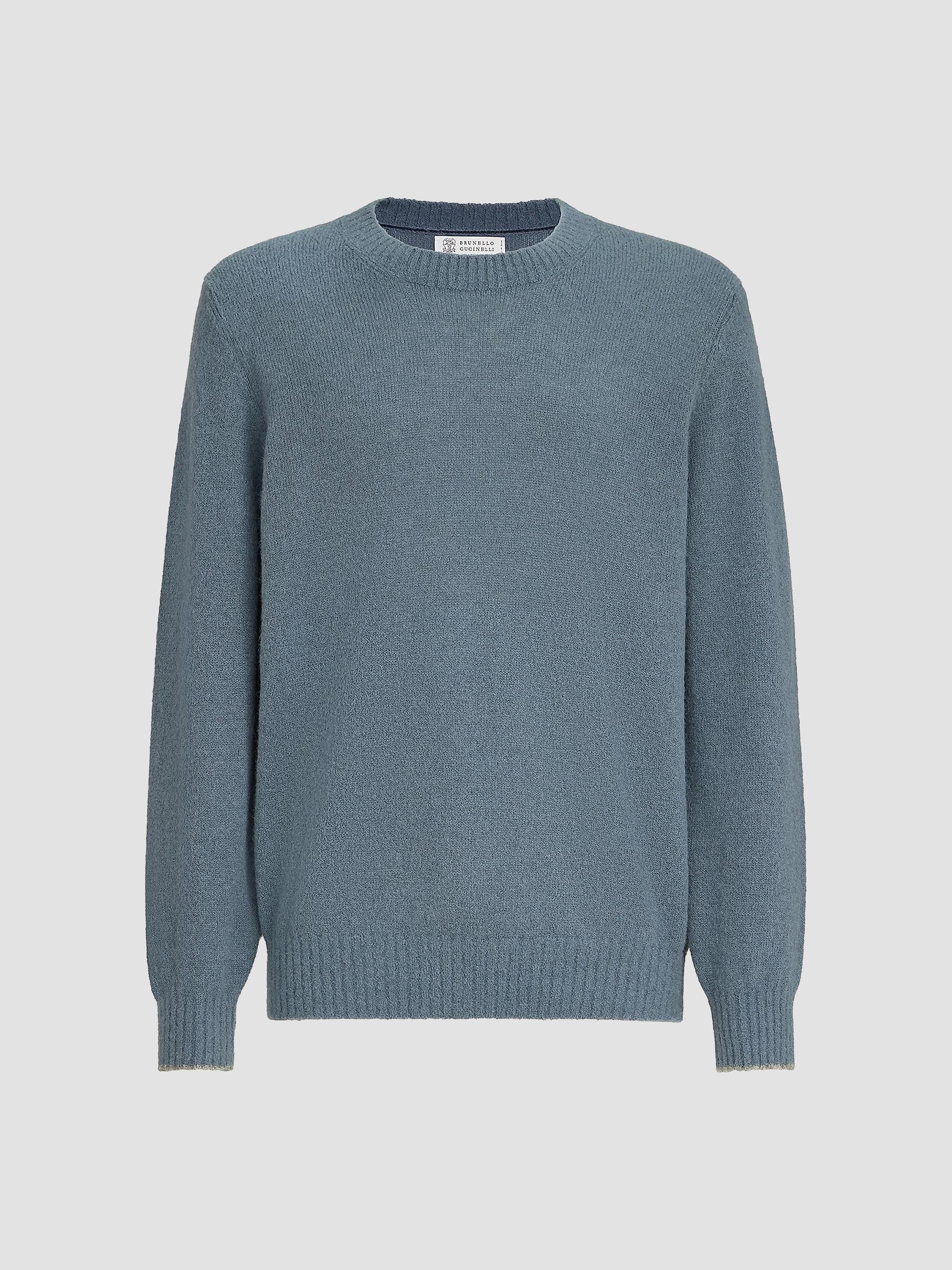 Brunello Cucinelli Virgin Wool, Silk and Cashmere Chiné Sweater