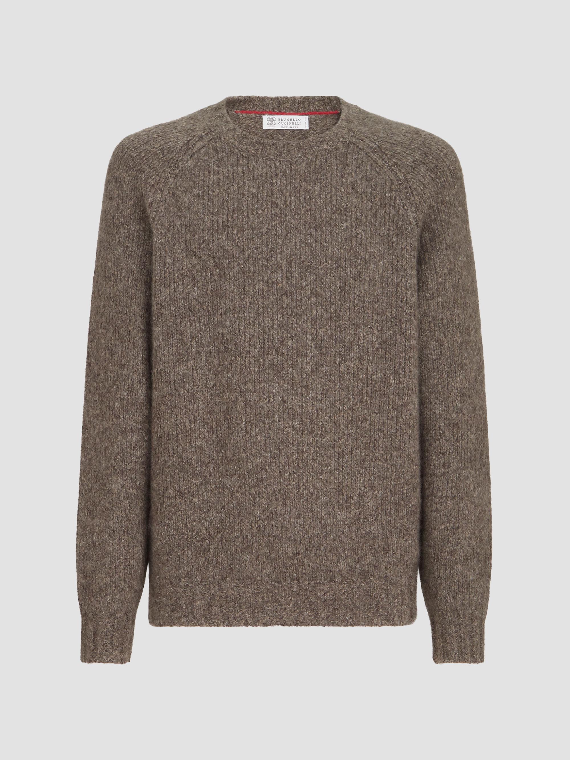 Brunello Cucinelli Men's Cashmere and Silk Sweater - Brown