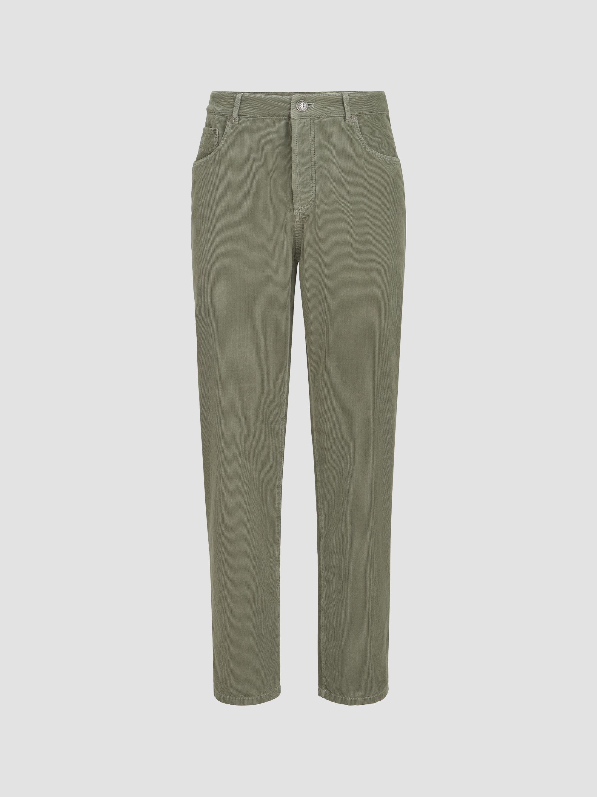 Brunello Cucinelli Men's Garment-Dyed Five-Pocket Trousers in Cotton Narrow Wale Corduroy - Military | Thumbnail 7