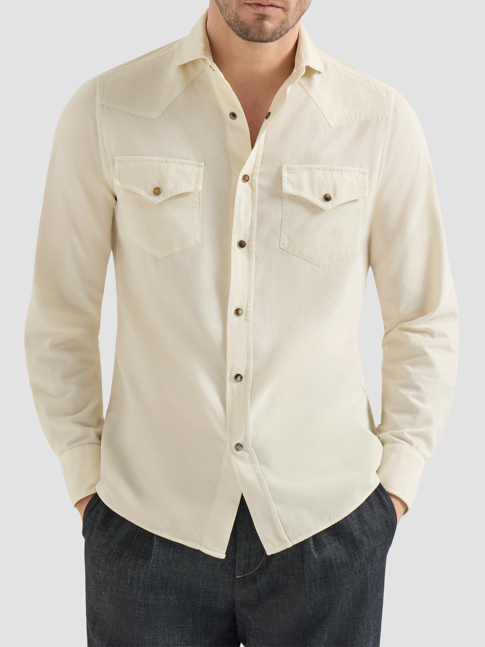 Brunello Cucinelli Men's Garment Dyed Easy Fit Western Shirt - Panama | Thumbnail 2