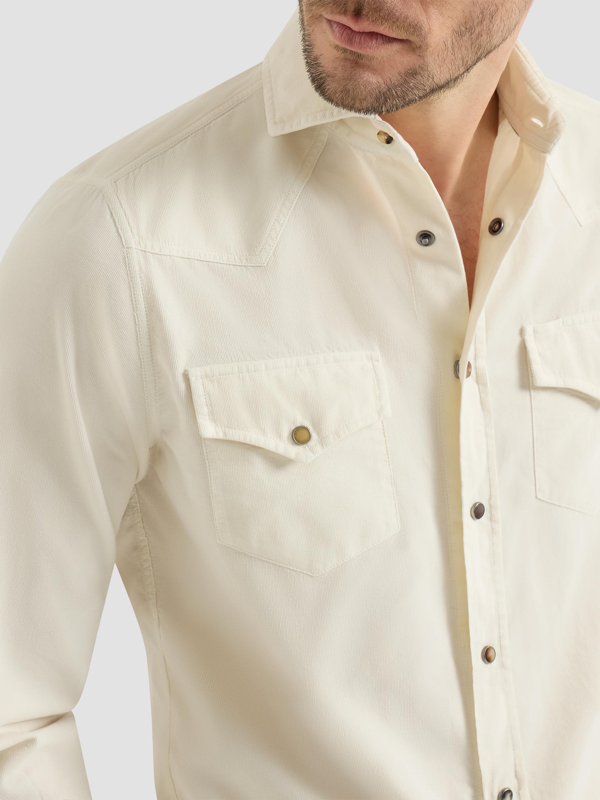 Brunello Cucinelli Men's Garment Dyed Easy Fit Western Shirt - Panama | Thumbnail 5