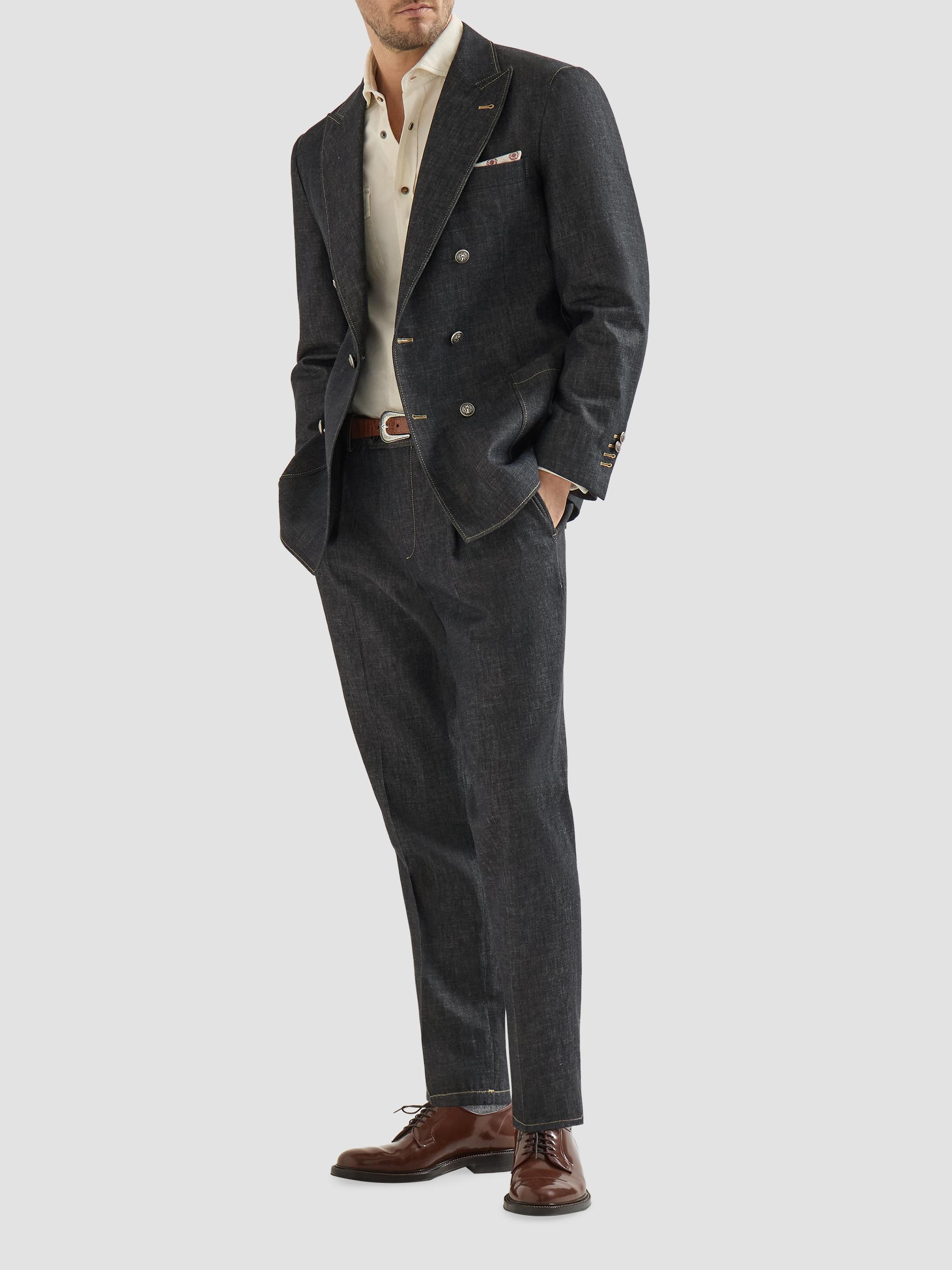 Brunello Cucinelli Men's Garment Dyed Easy Fit Western Shirt - Panama | Thumbnail 6