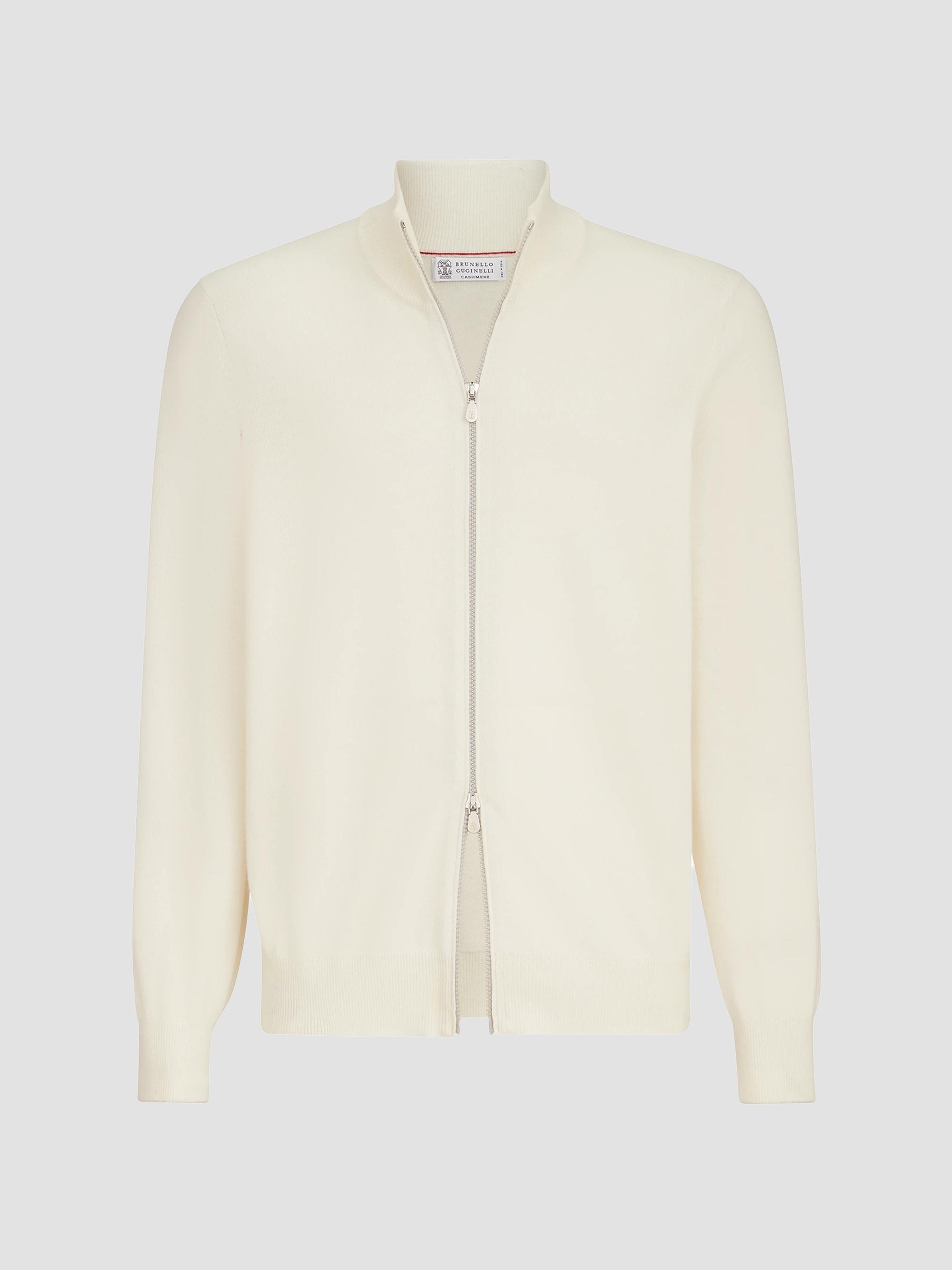 Brunello Cucinelli Men's Cashmere High-Neck Cardigan with Zipper - Panama