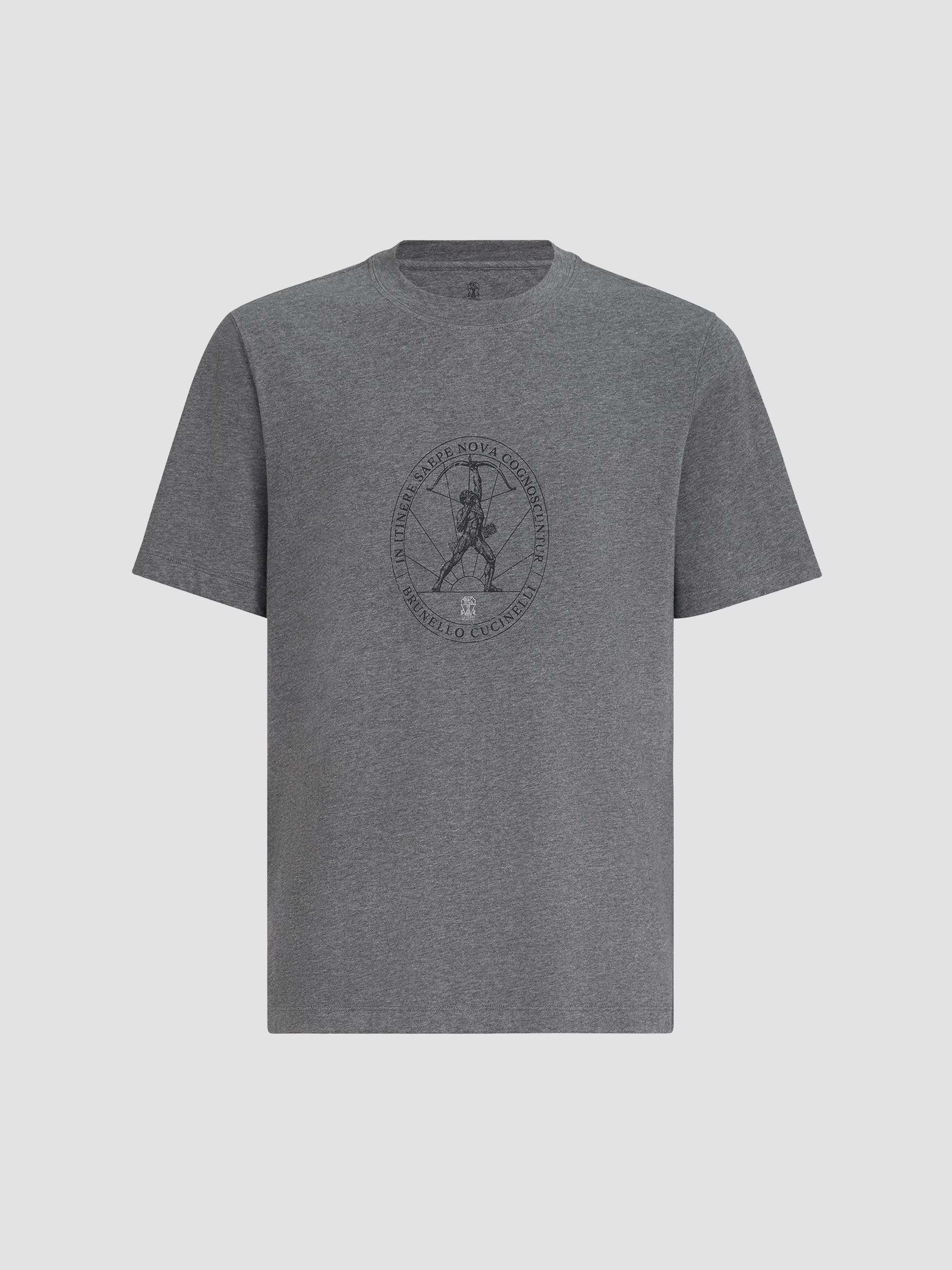 Brunello Cucinelli Cotton Jersey Crew-Neck T-Shirt with Print
