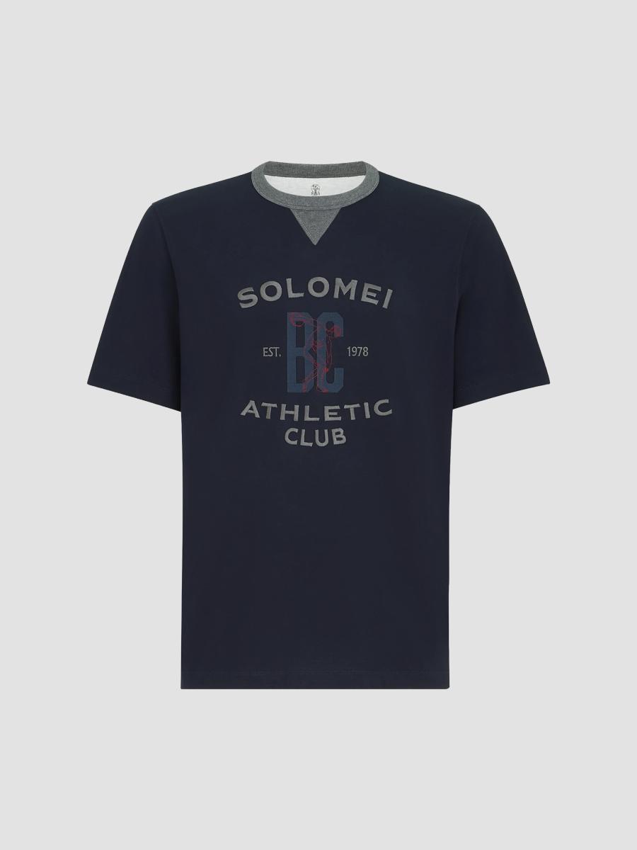 Brunello Cucinelli Cotton Jersey Crew-Neck T-Shirt with Print