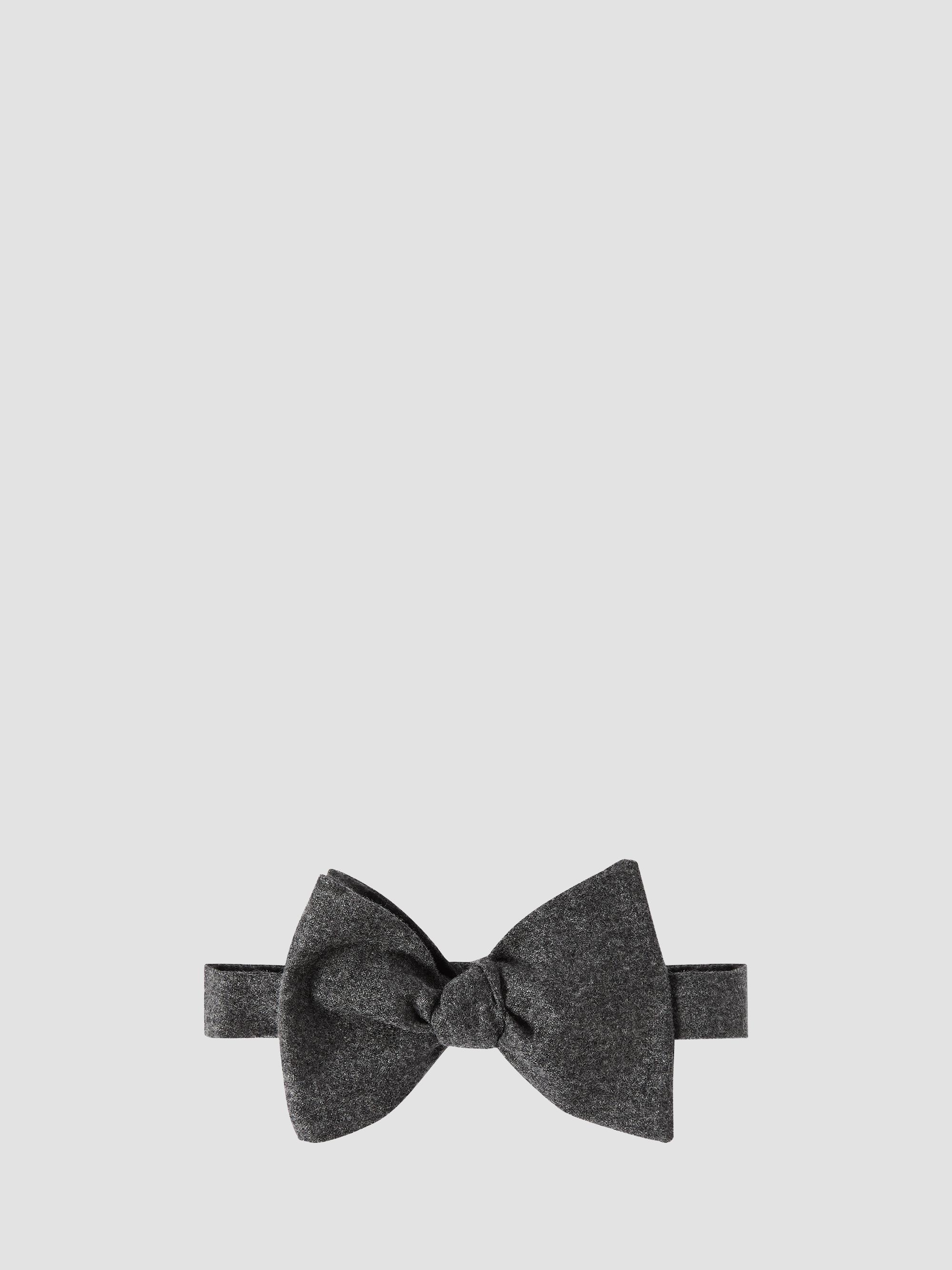 Brunello Cucinelli Men's Cashmere and Silk Lightweight Flannel Bow Tie - Slate | Thumbnail 4