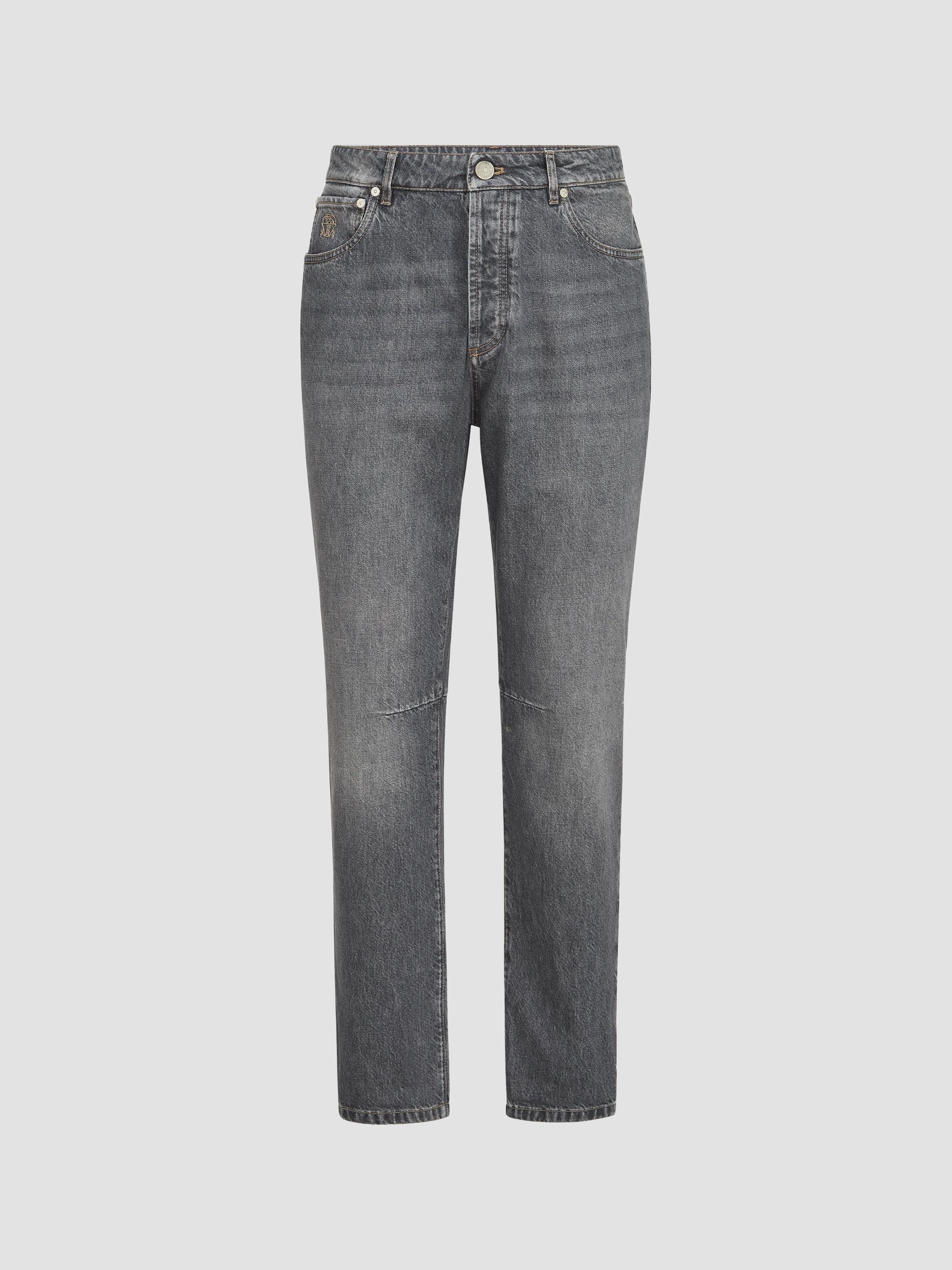 Brunello Cucinelli Garment-Dyed Denim Iconic Fit Five-Pocket Jeans