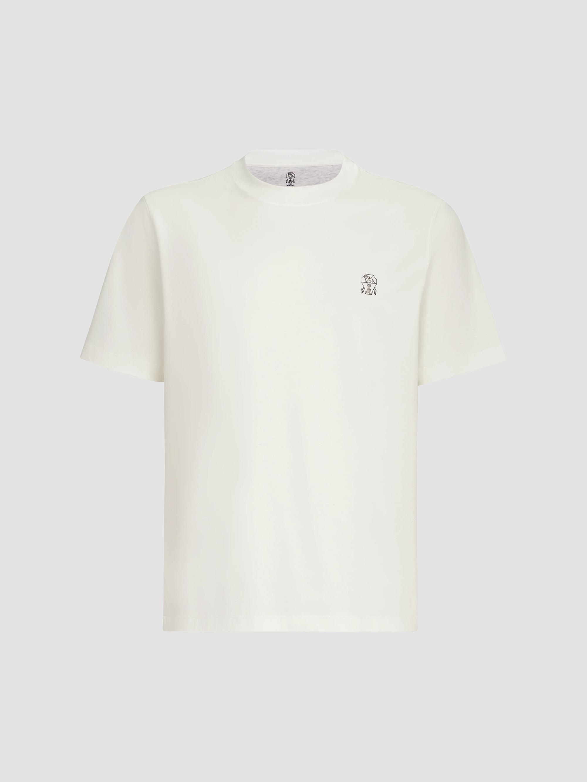 Brunello Cucinelli Men's Cotton Jersey Crew-Neck T-Shirt - Off White | Thumbnail 7