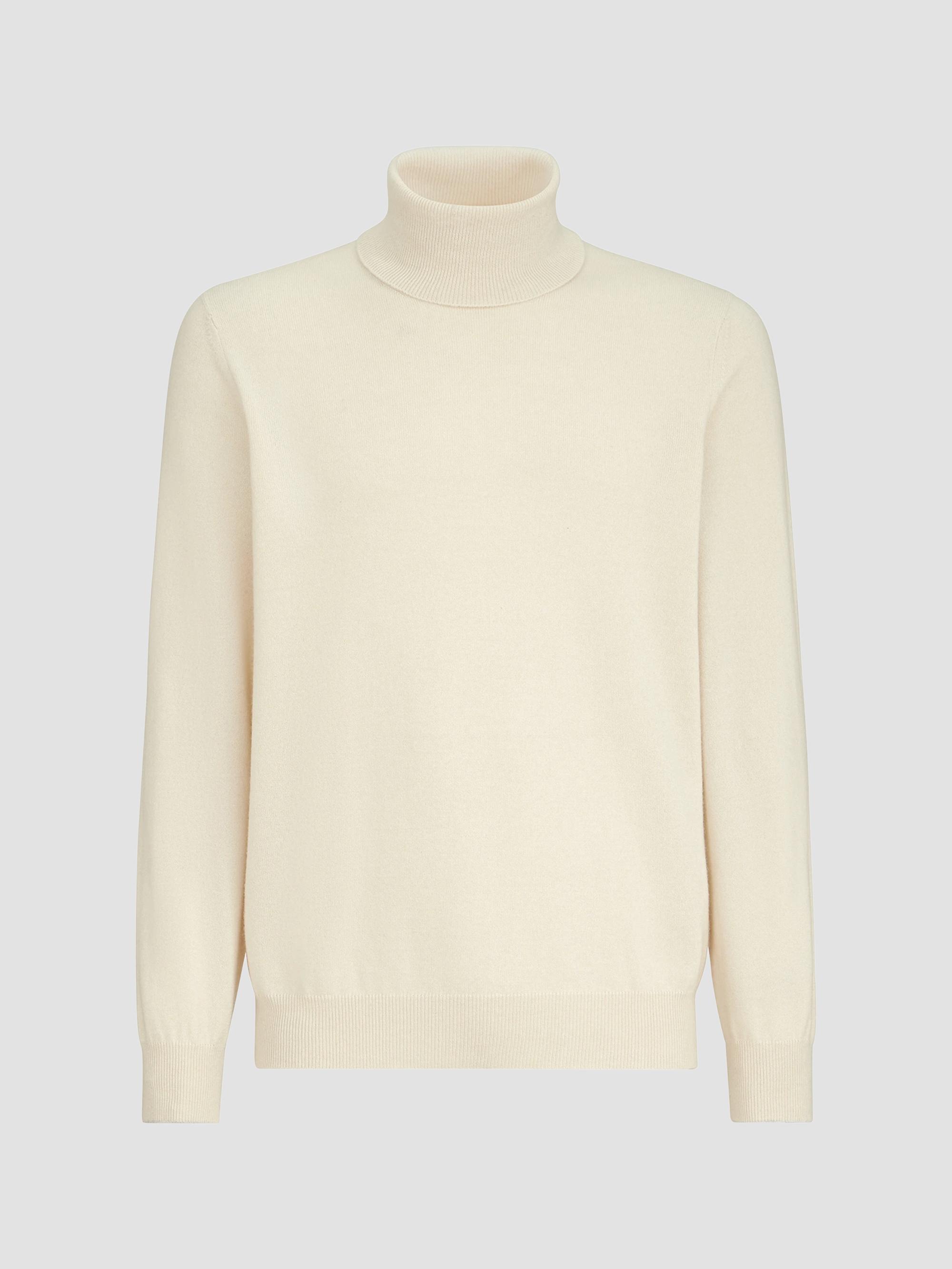 Brunello Cucinelli Men's Cashmere Turtleneck Sweater - Butter
