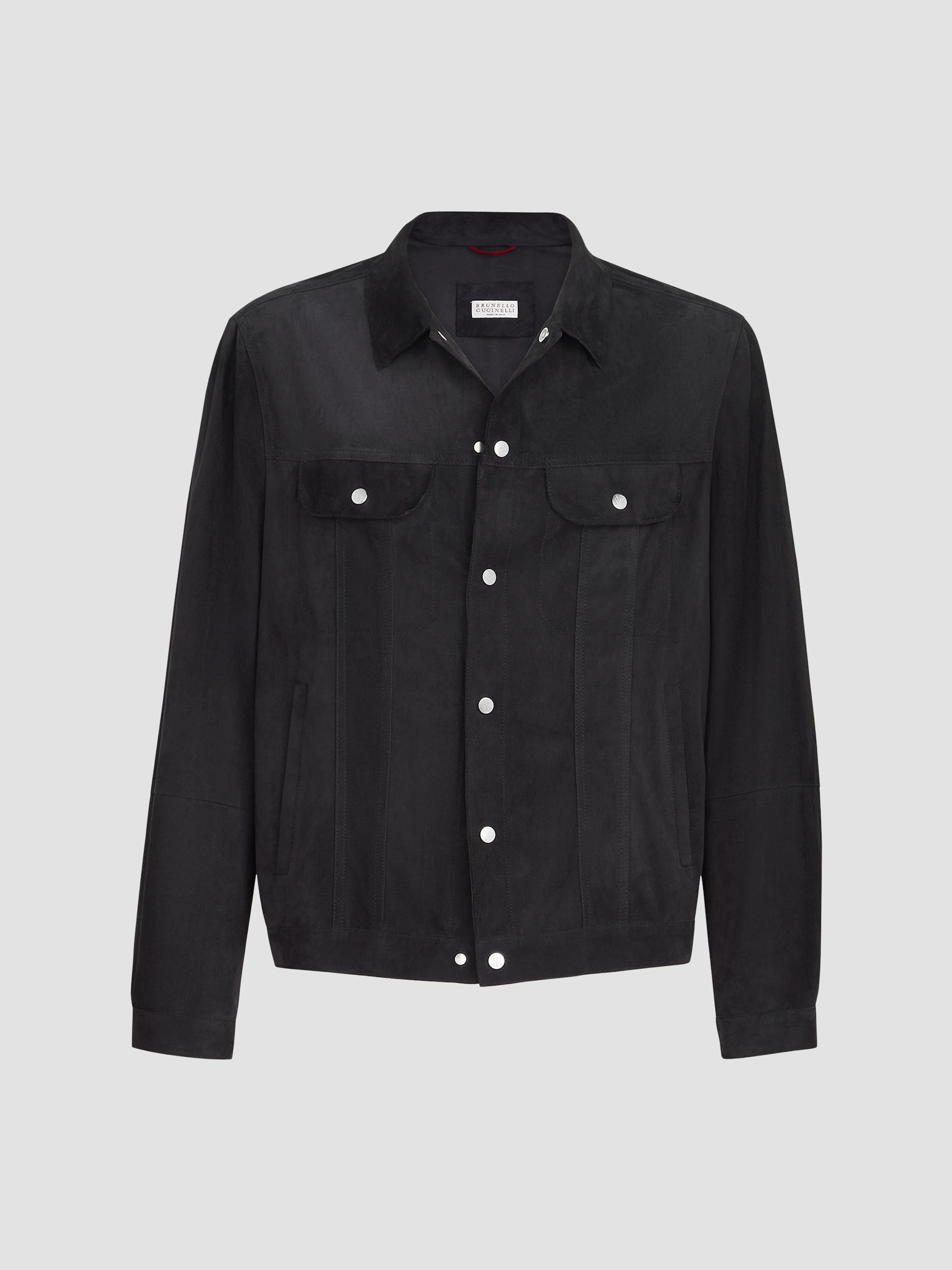 Brunello Cucinelli Men's Suede Four-Pocket Jacket - Navy Blue