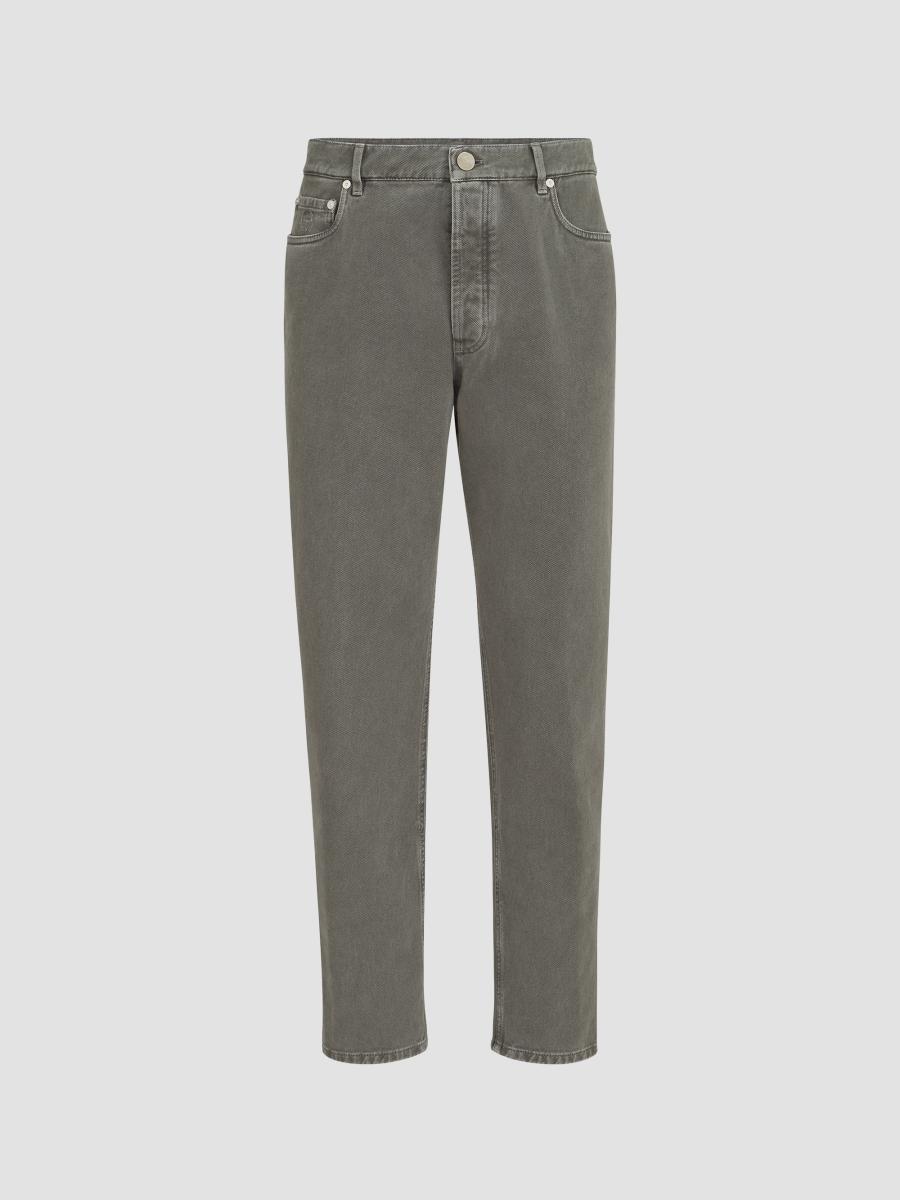 新品BrunelloCucinelliスケールグレーデニムIconicfit46 Brunello Cucinelli Garment-Dyed Denim Iconic Fit Five-Pocket Jeans