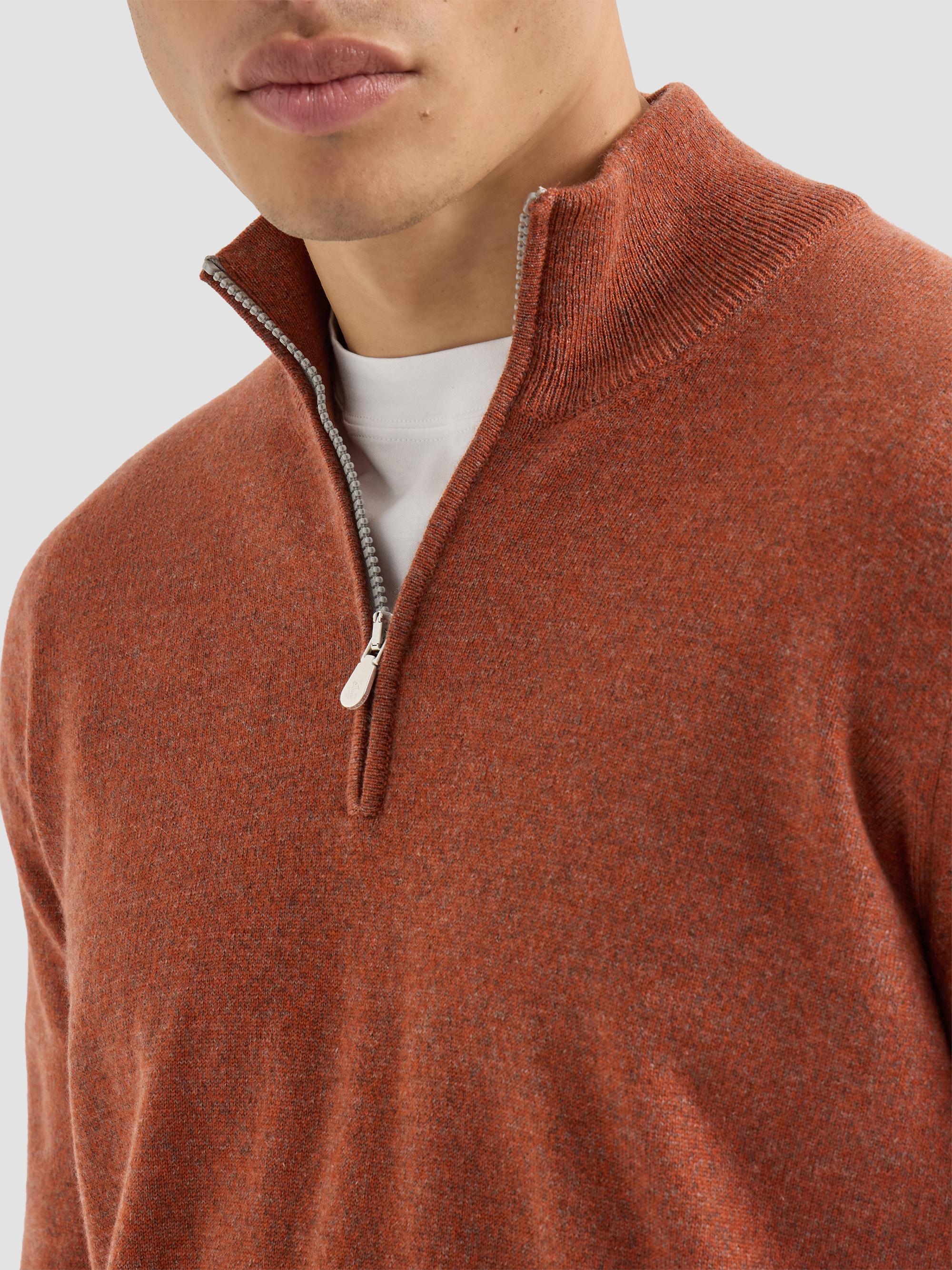 Brunello Cucinelli Mouliné Cashmere Sweater with Half Zip | Saks