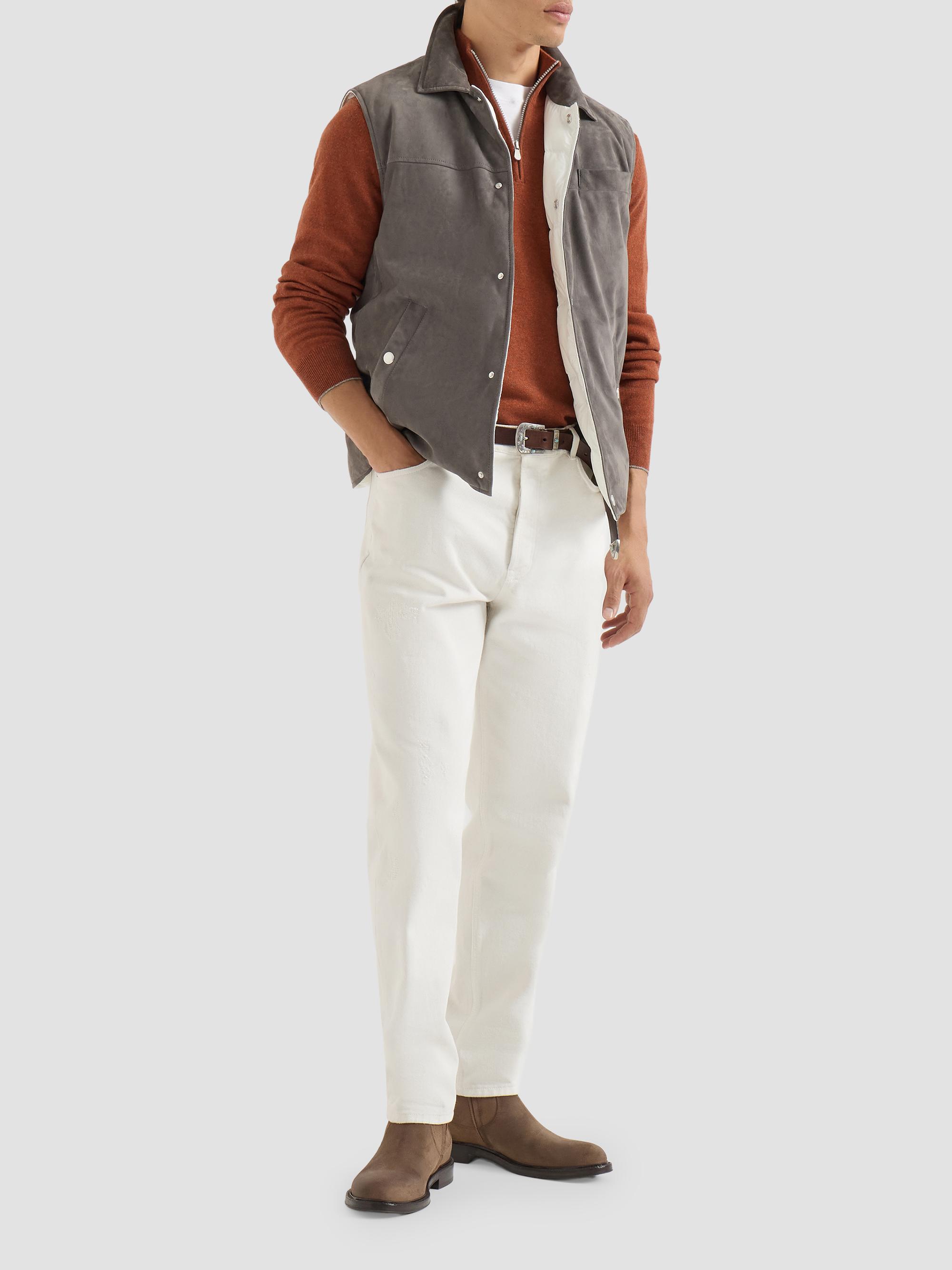 Brunello Cucinelli Mouliné Cashmere Sweater with Half Zip | Saks