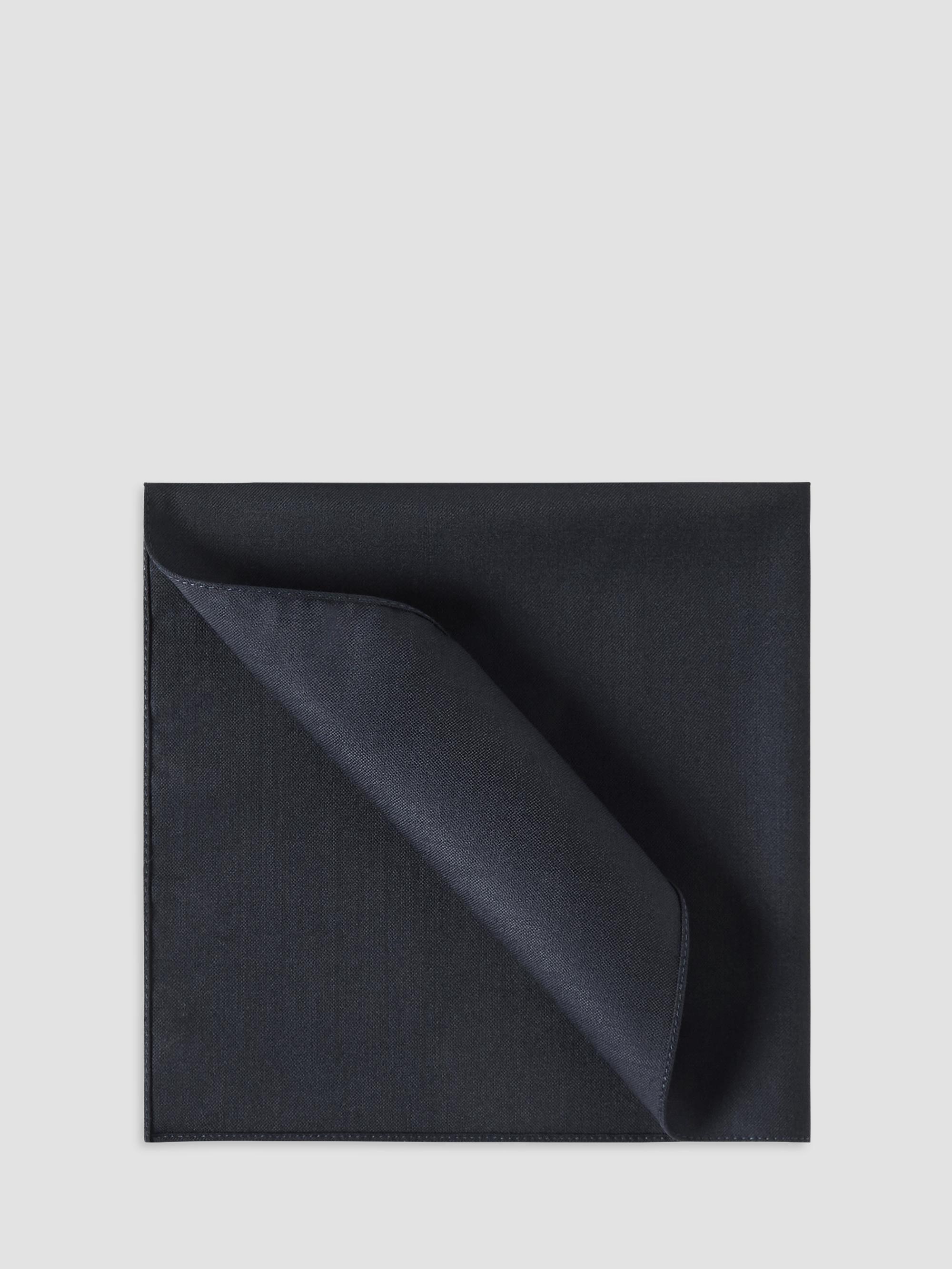 Brunello Cucinelli Men's Virgin Wool and Silk Twill Pocket Square - Navy Blue | Thumbnail 4