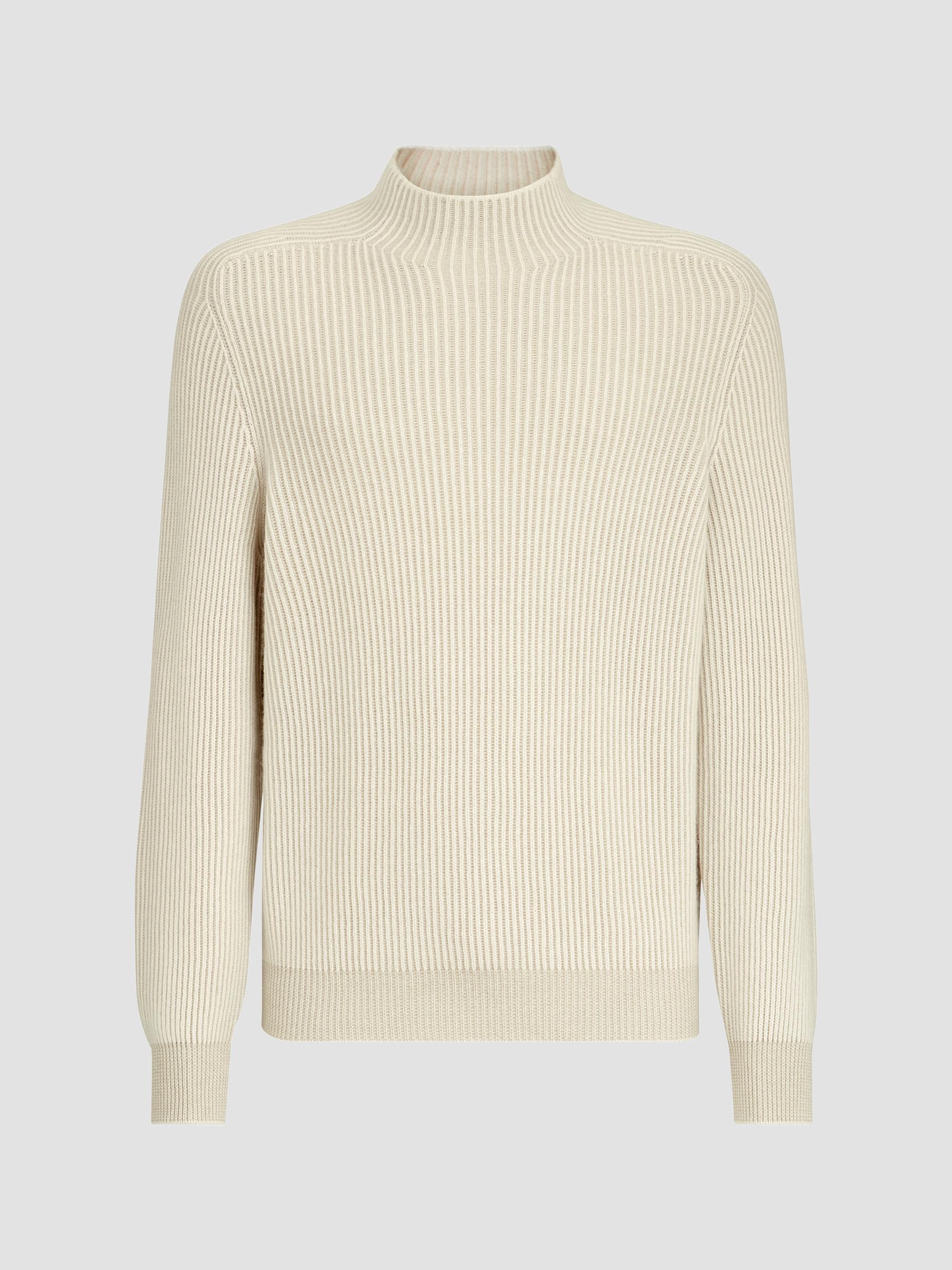 Brunello Cucinelli Men's Cashmere English Rib Turtleneck Sweater - Panama