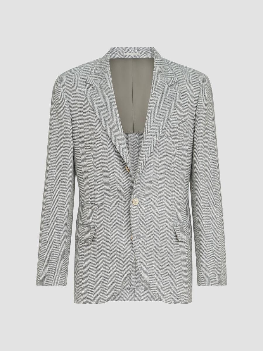 Brunello Cucinelli Wool, Alpaca and Silk Chevron Deconstructed