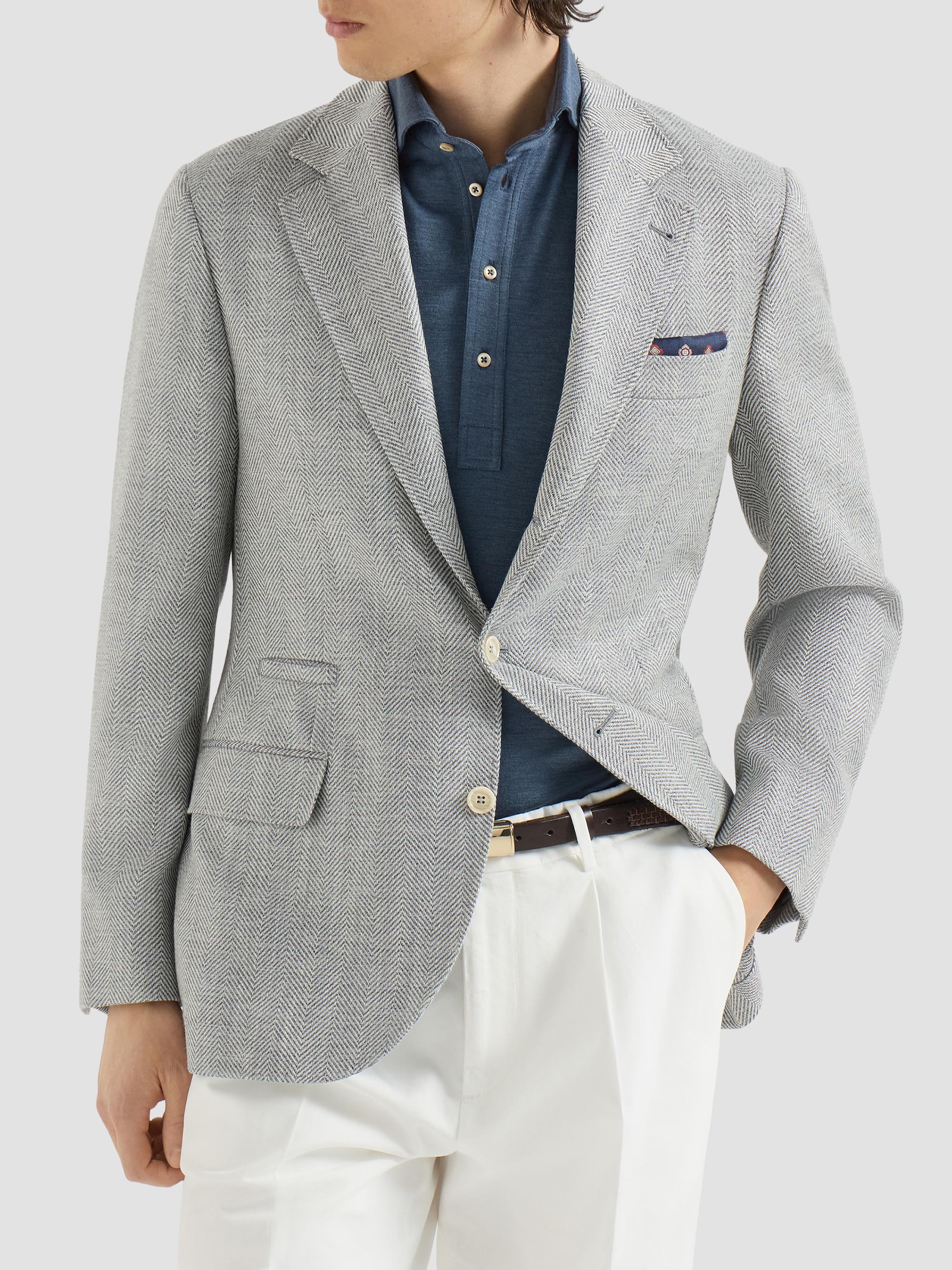 Brunello Cucinelli Wool, Alpaca and Silk Chevron Deconstructed