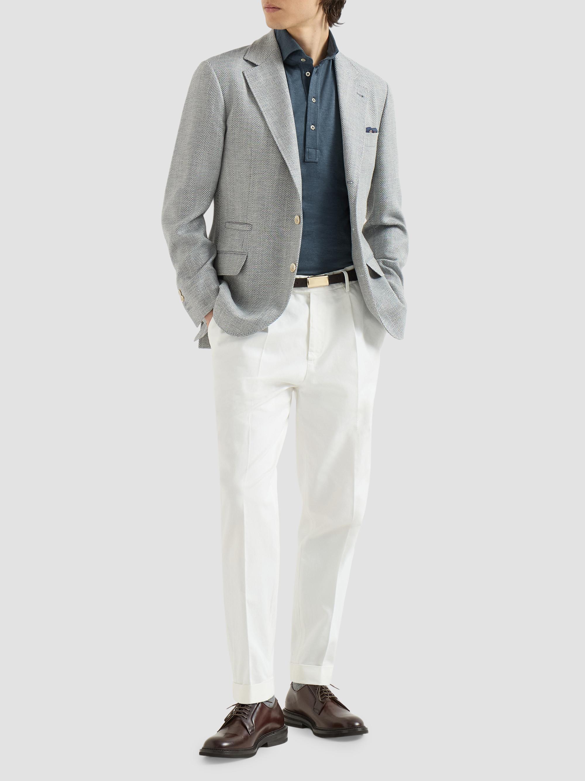 Brunello Cucinelli Wool, Alpaca and Silk Chevron Deconstructed