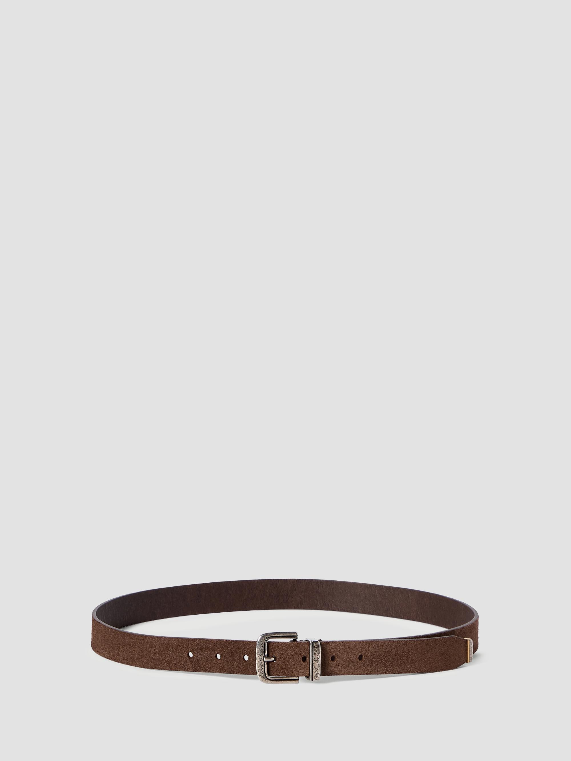 Brunello Cucinelli Men's Reversed Leather Belt - Mud | Thumbnail 4