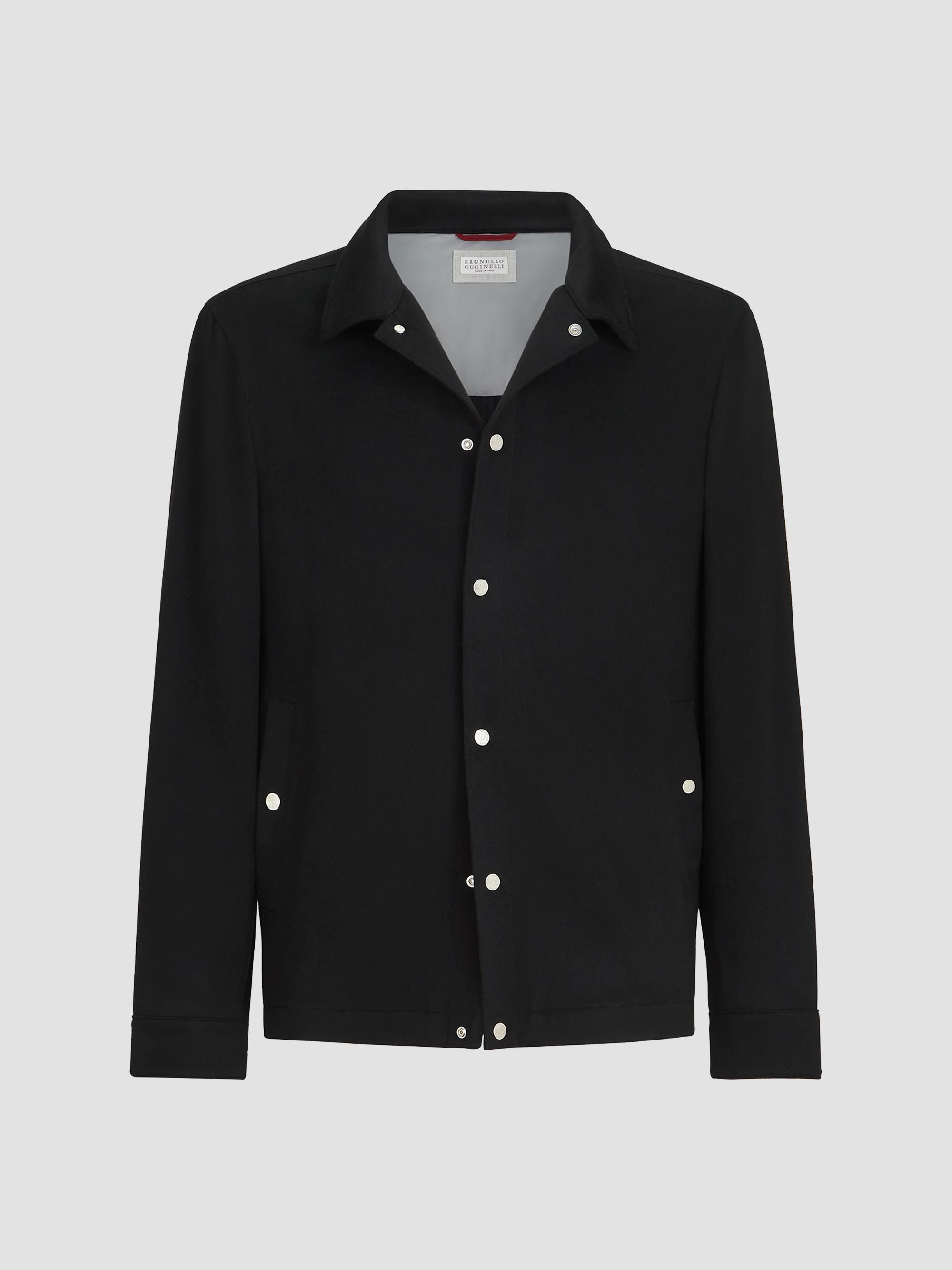 Brunello Cucinelli Men's Lightweight Cashmere Flannel Outerwear Jacket - Black