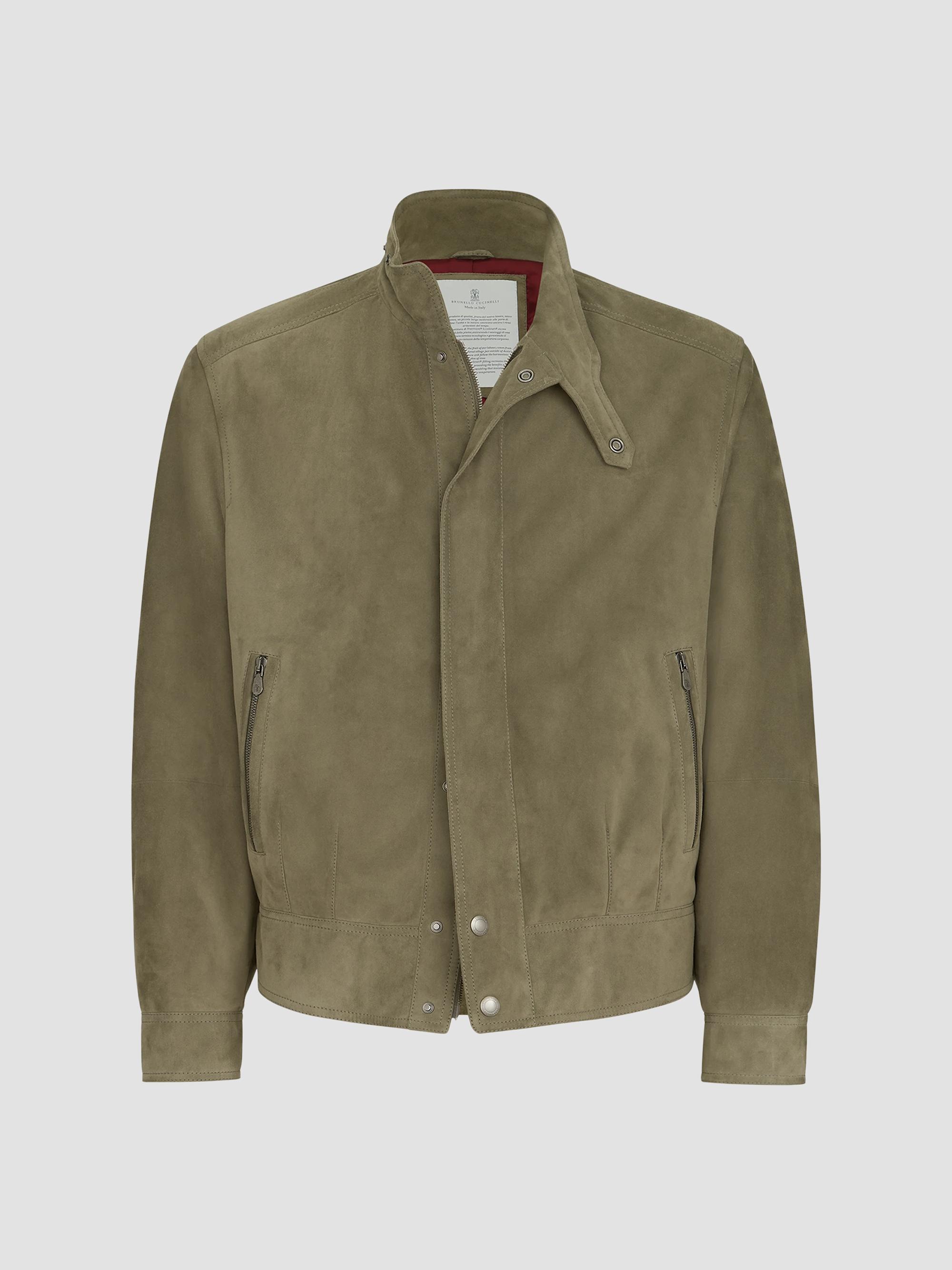 Brunello Cucinelli Men's Suede Outerwear Jacket - Military