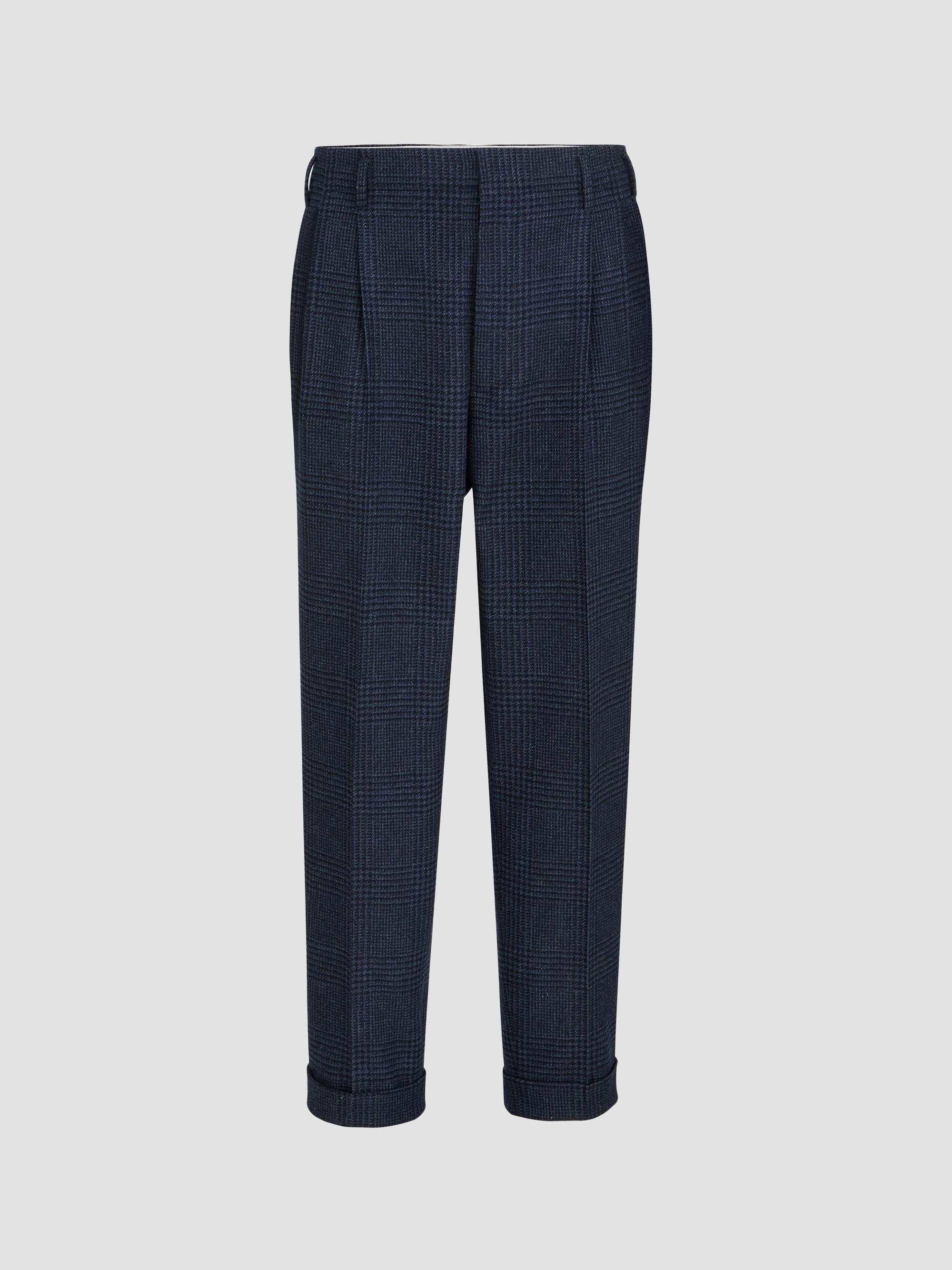 Brunello Cucinelli Cotton and Linen Panama Trousers with Pleats