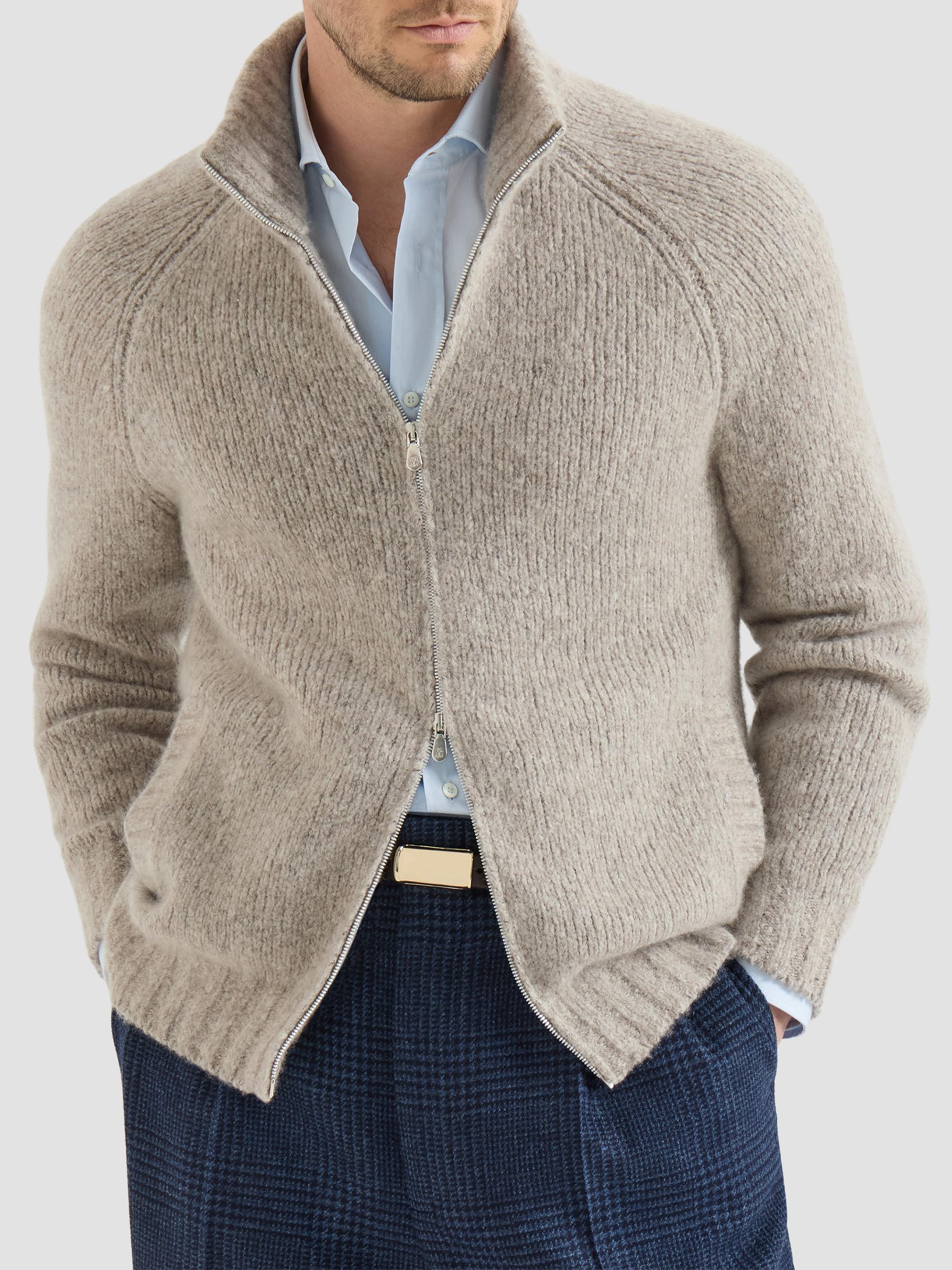 Brunello Cucinelli Cashmere and Silk High-Neck Cardigan | Saks