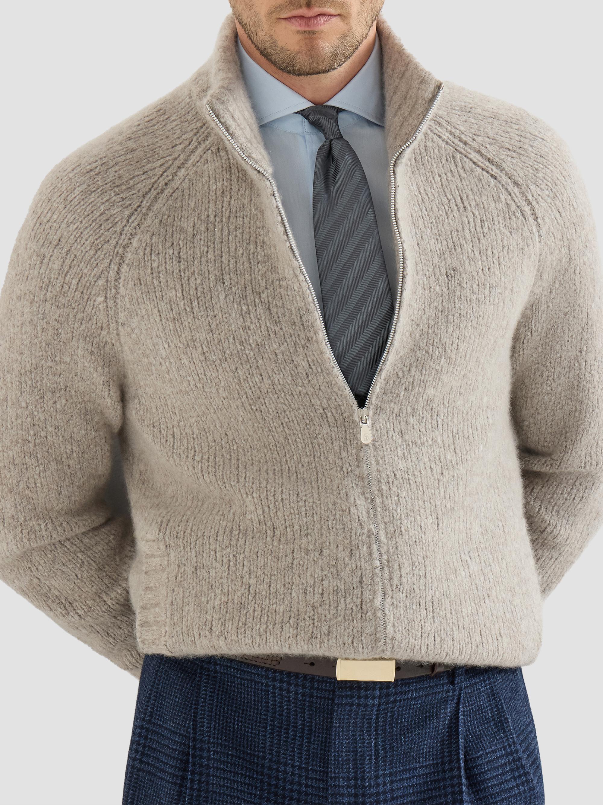 Brunello Cucinelli Cashmere and Silk High-Neck Cardigan | Saks