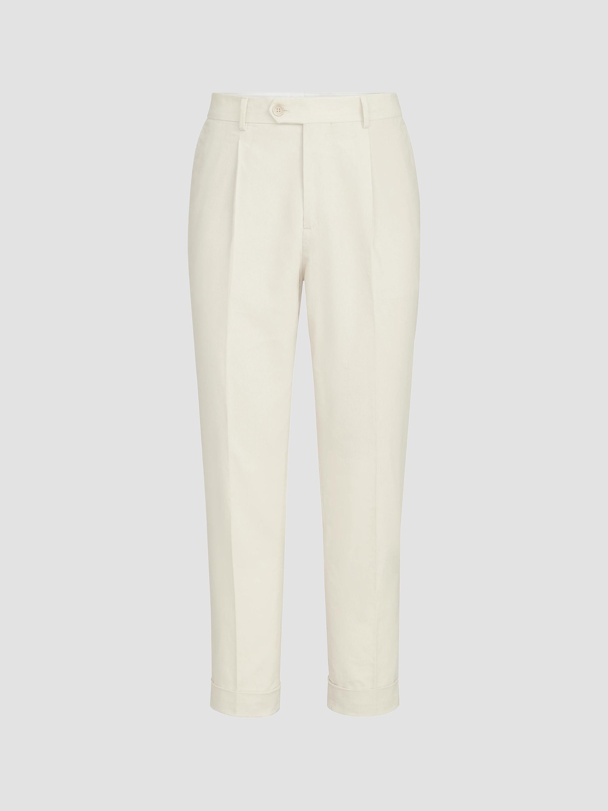 Brunello Cucinelli Men's Sea Island Cotton Narrow Wale Corduroy Trousers - Panama | Thumbnail 7