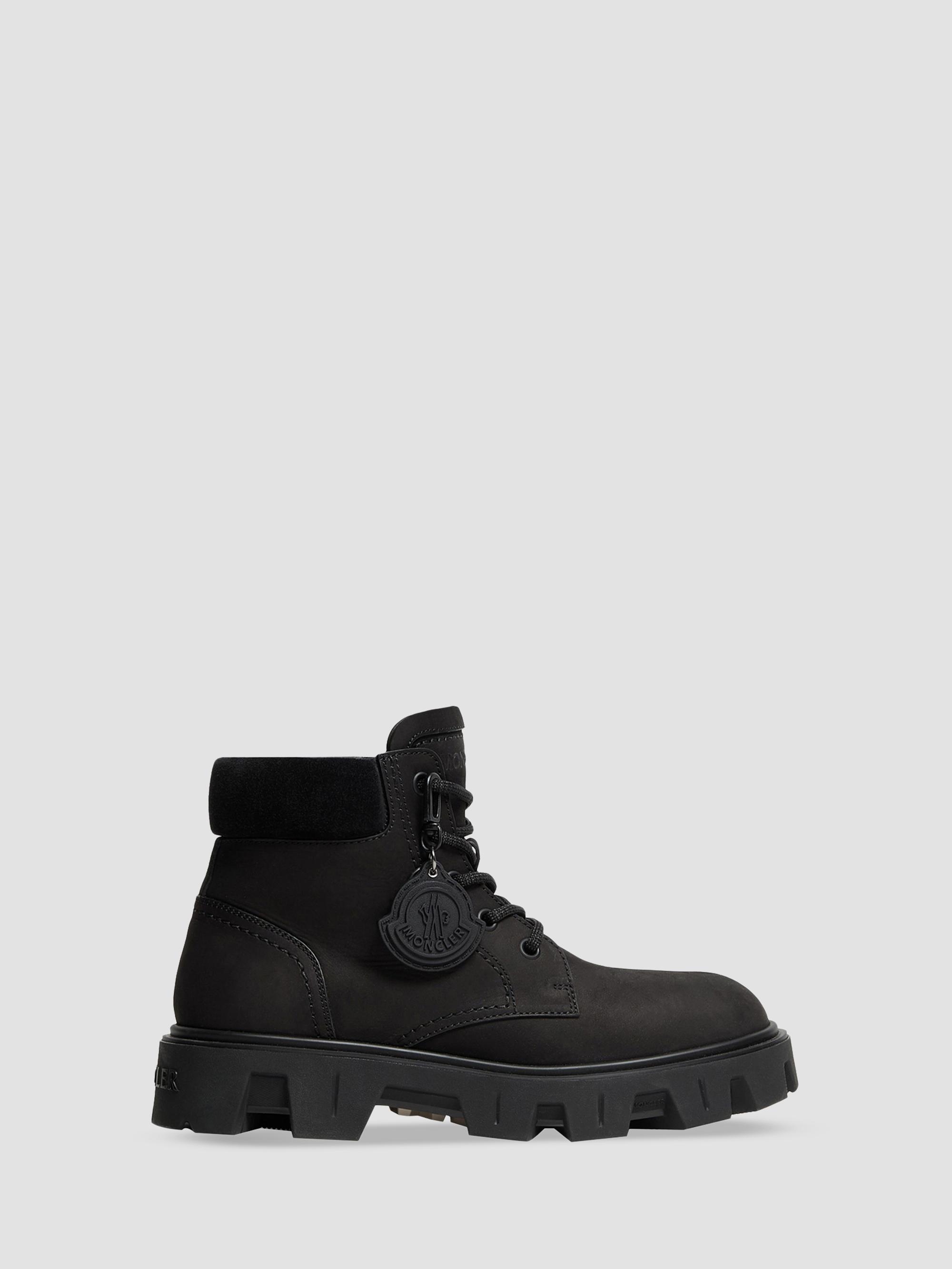 Moncler Men's Peak City Boots in Nubuck & Suede - Black | Thumbnail 4