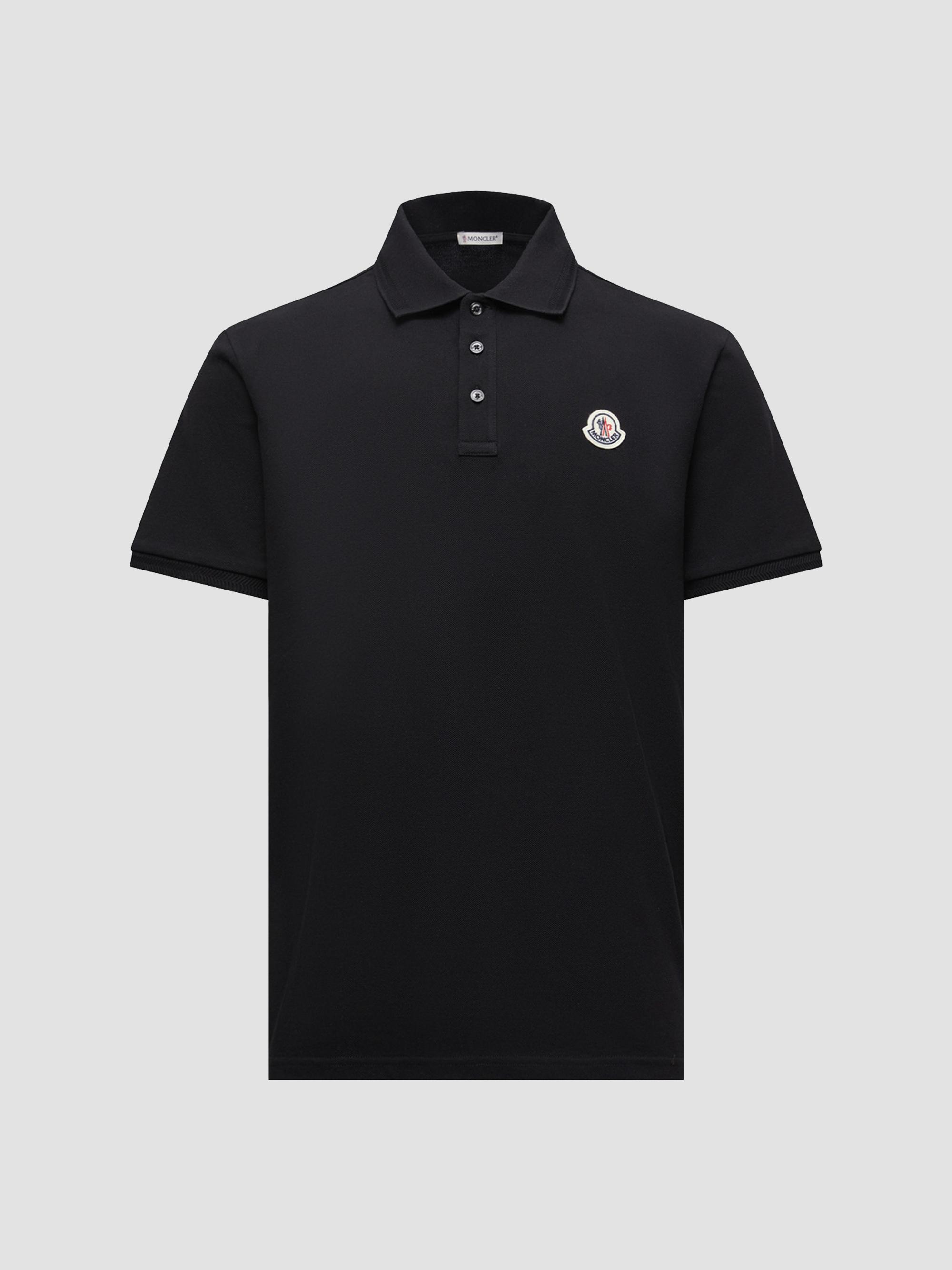 Moncler Men's Polo Shirt in Cotton Piquet - Black | Thumbnail 5