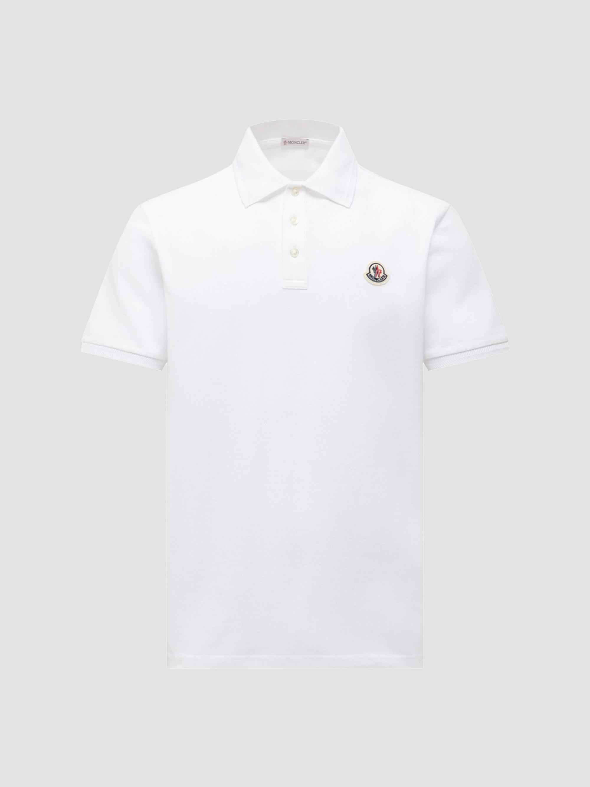 Moncler Men's Polo Shirt in Cotton Piquet - White | Thumbnail 5