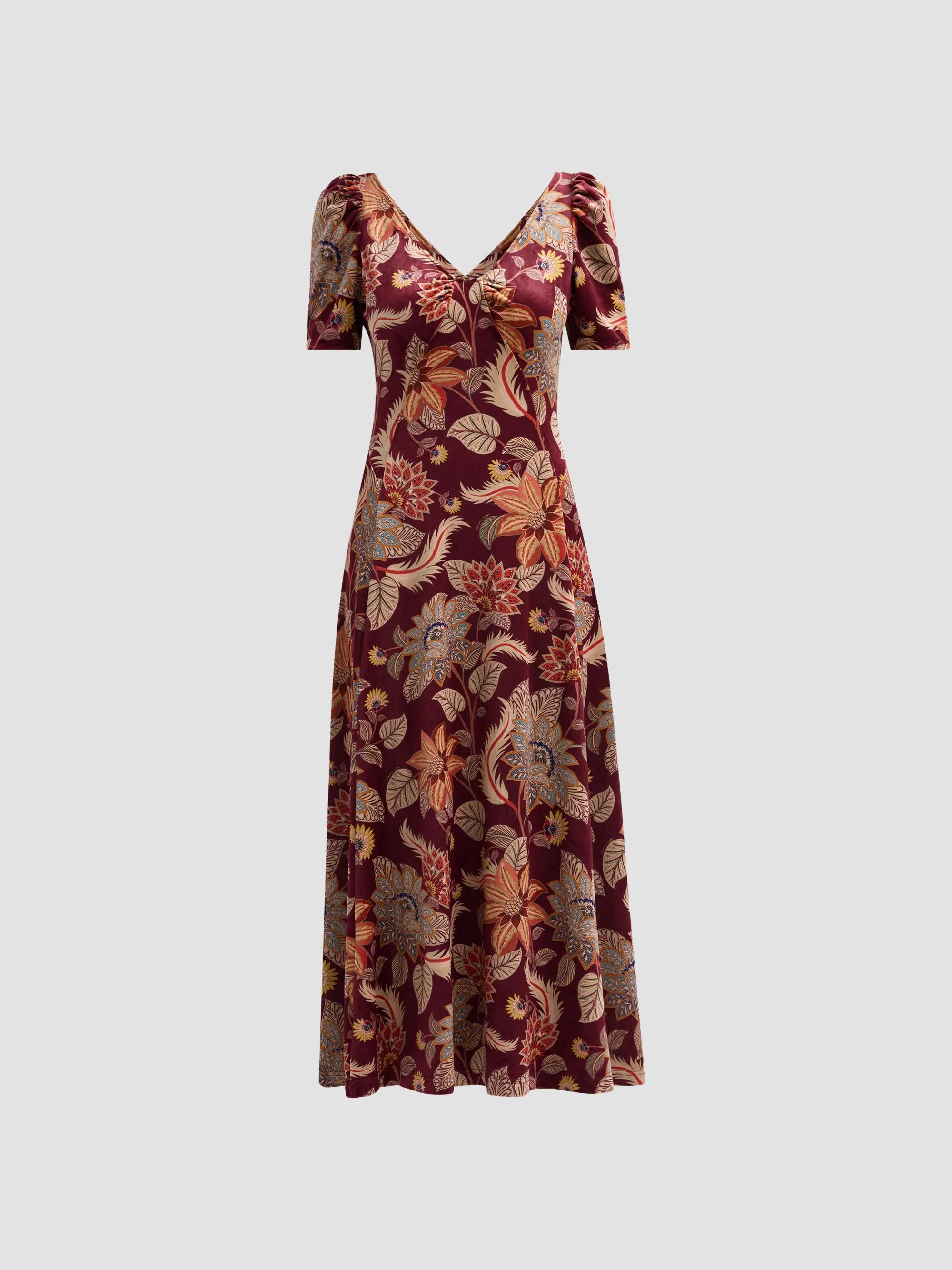 Maria Cher Carroll Coral Printed Sheath Maxi Dress | Saks Fifth Avenue