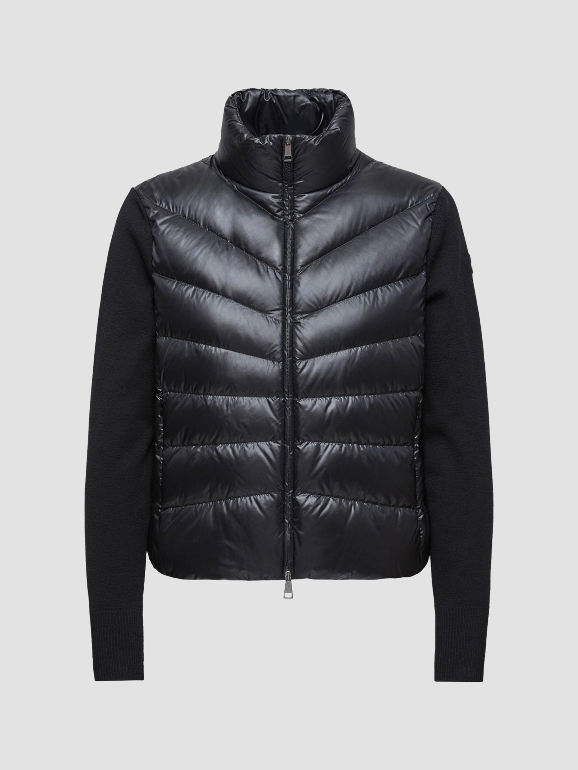 Moncler Women's Down-Filled Cardigan in Wool - Black