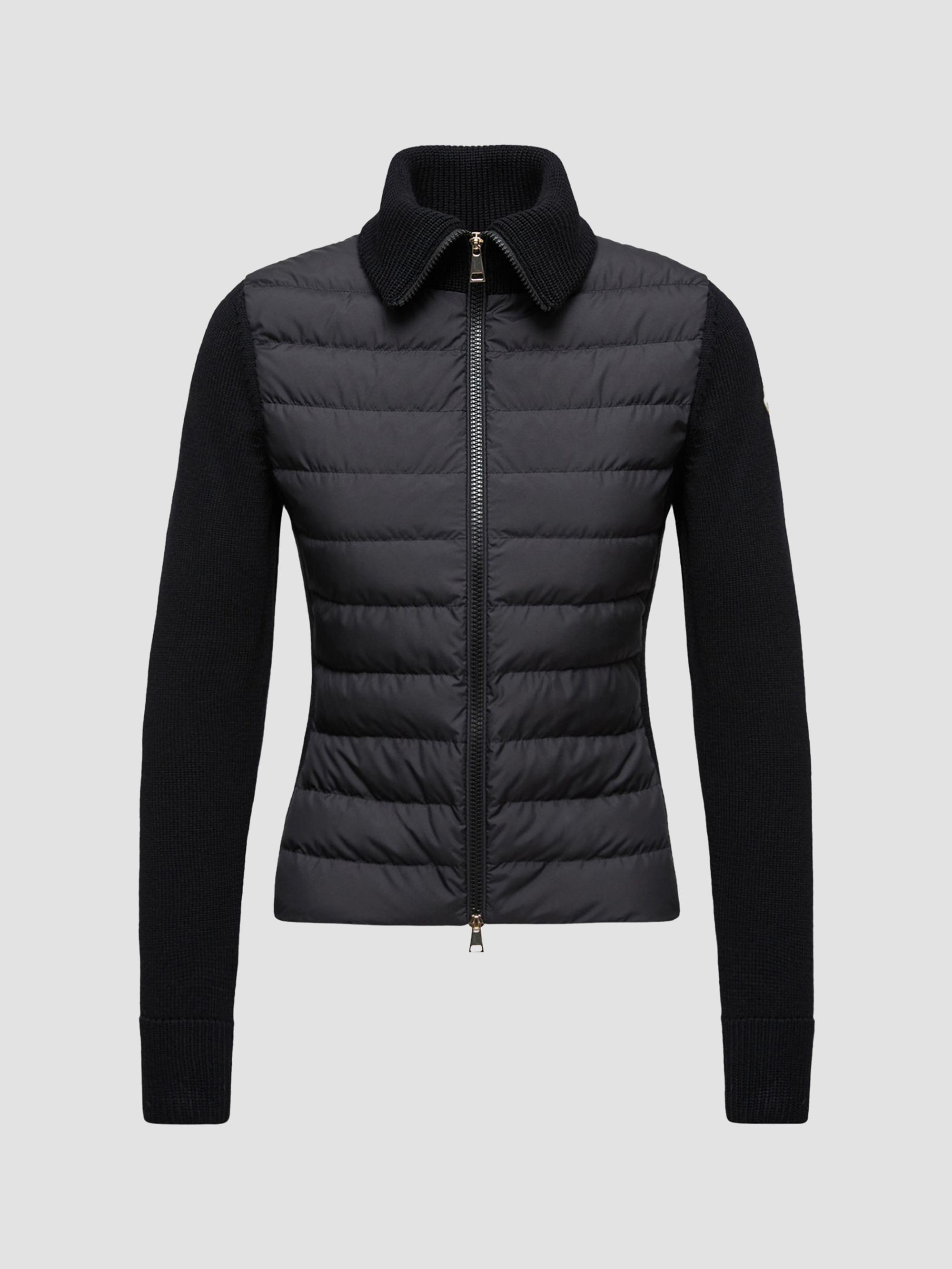 Moncler Padded Down Knit Zip Up Cardigan | Saks Fifth Avenue