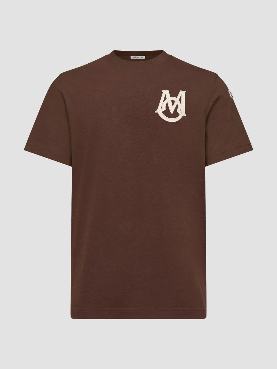 Moncler Men's Crew-neck T-shirt In Cotton In Brown