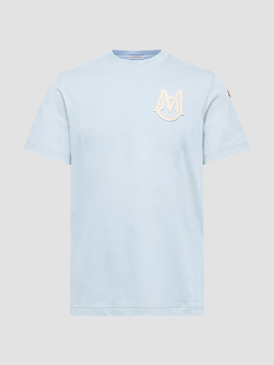 Moncler Men's Crew-neck T-shirt In Cotton In Blue