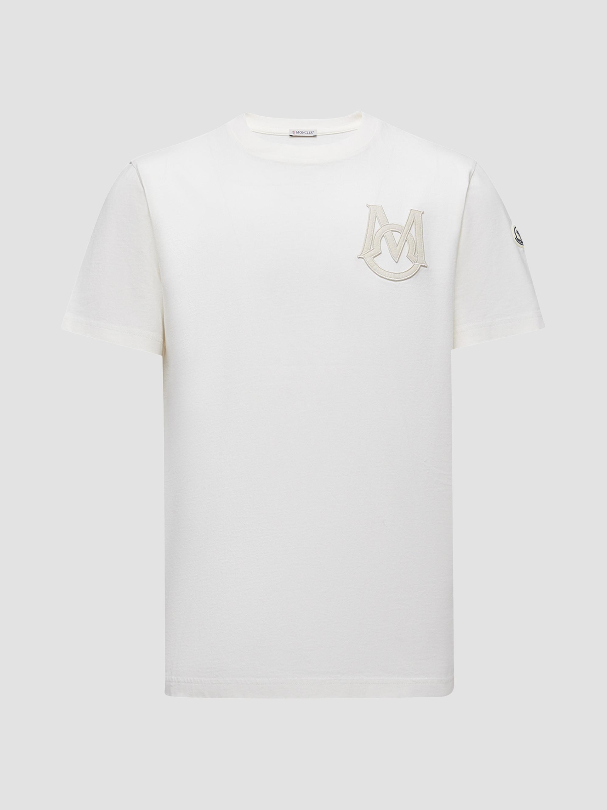Moncler Men's Crewneck T-Shirt in Cotton - White | Thumbnail 5