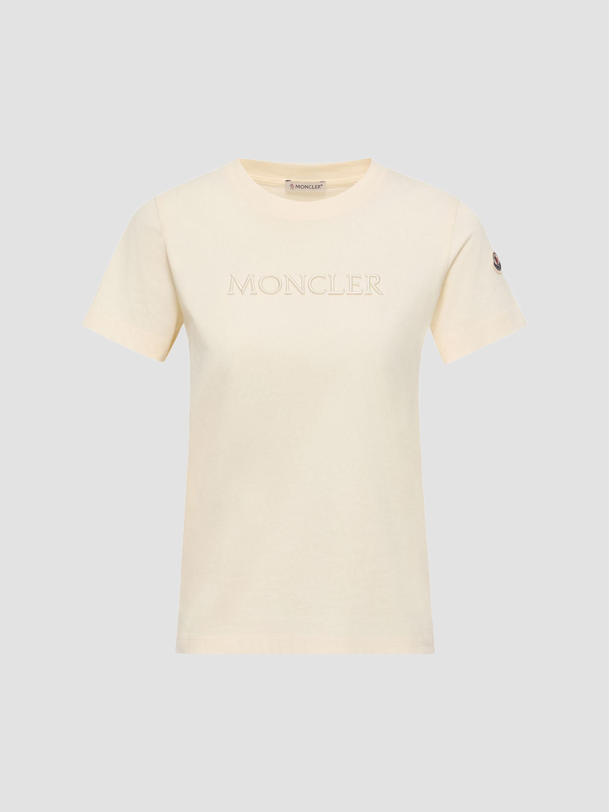 Moncler Women's Crew Neck in Cotton - White | Thumbnail 5