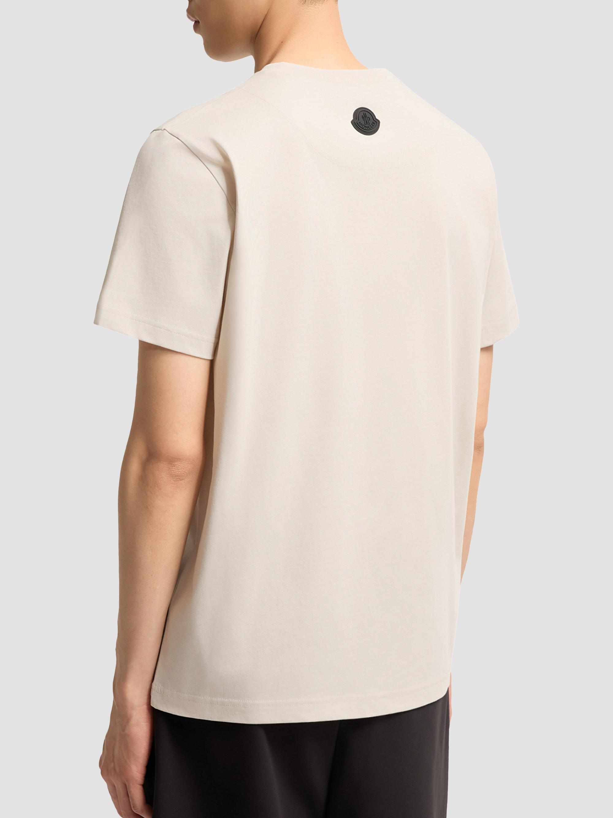 Moncler Men's Crew-Neck T-Shirt in Cotton - White | Thumbnail 3