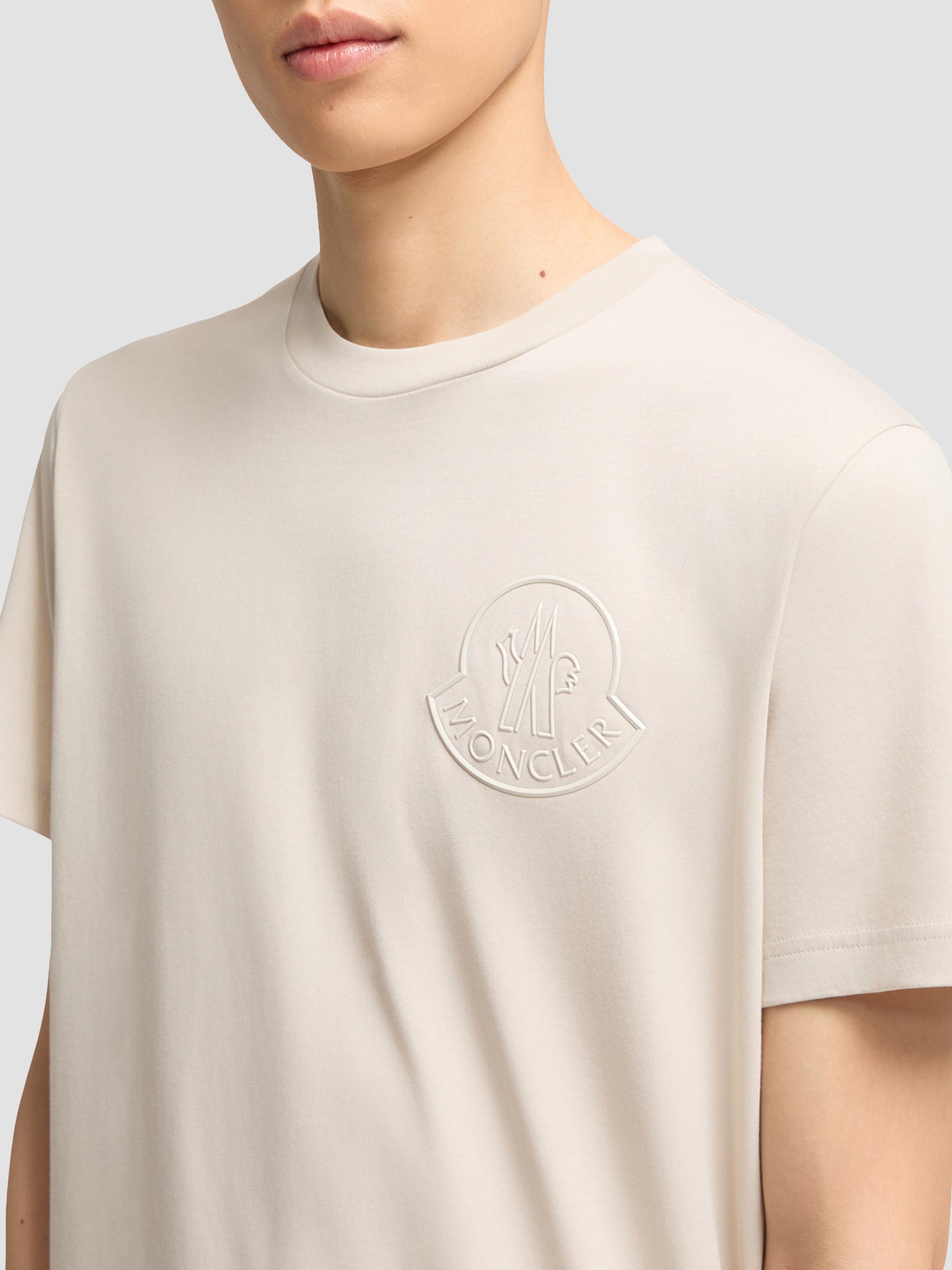 Moncler Men's Crew-Neck T-Shirt in Cotton - White | Thumbnail 4